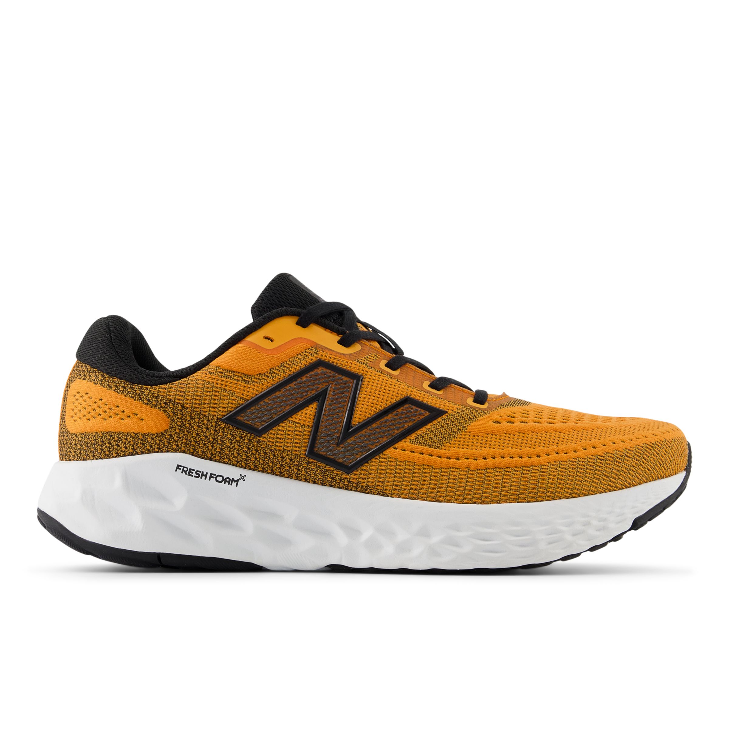 New Balance Men's Fresh Foam X EVOZ v4 in Orange/Black/White Textile, size 9.5