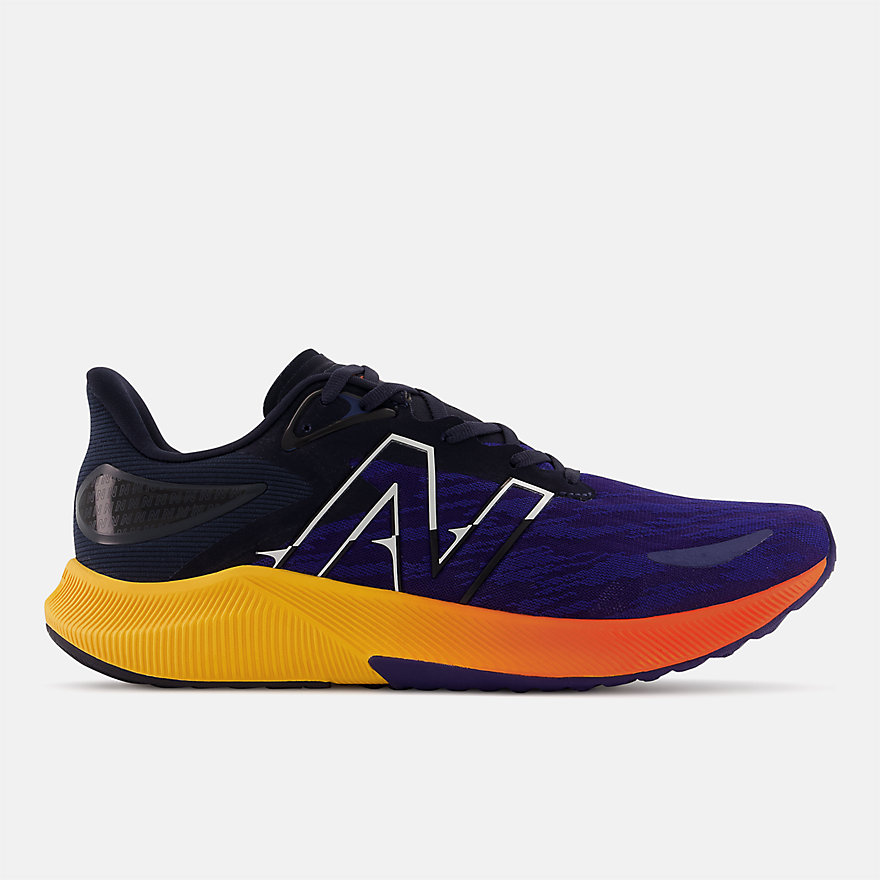 Joesnewbalance Men's FuelCell Propel v3,Blue with Vibrant Apricot and Eclipse
