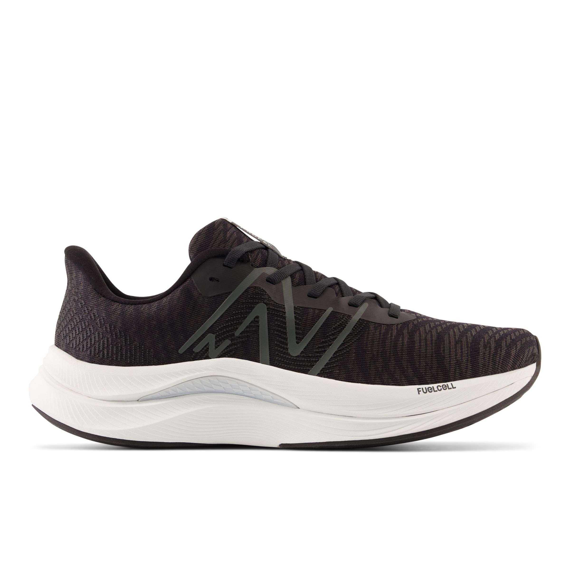 New Balance Men's FuelCell Propel v4 in Black/White Synthetic, size 10.5