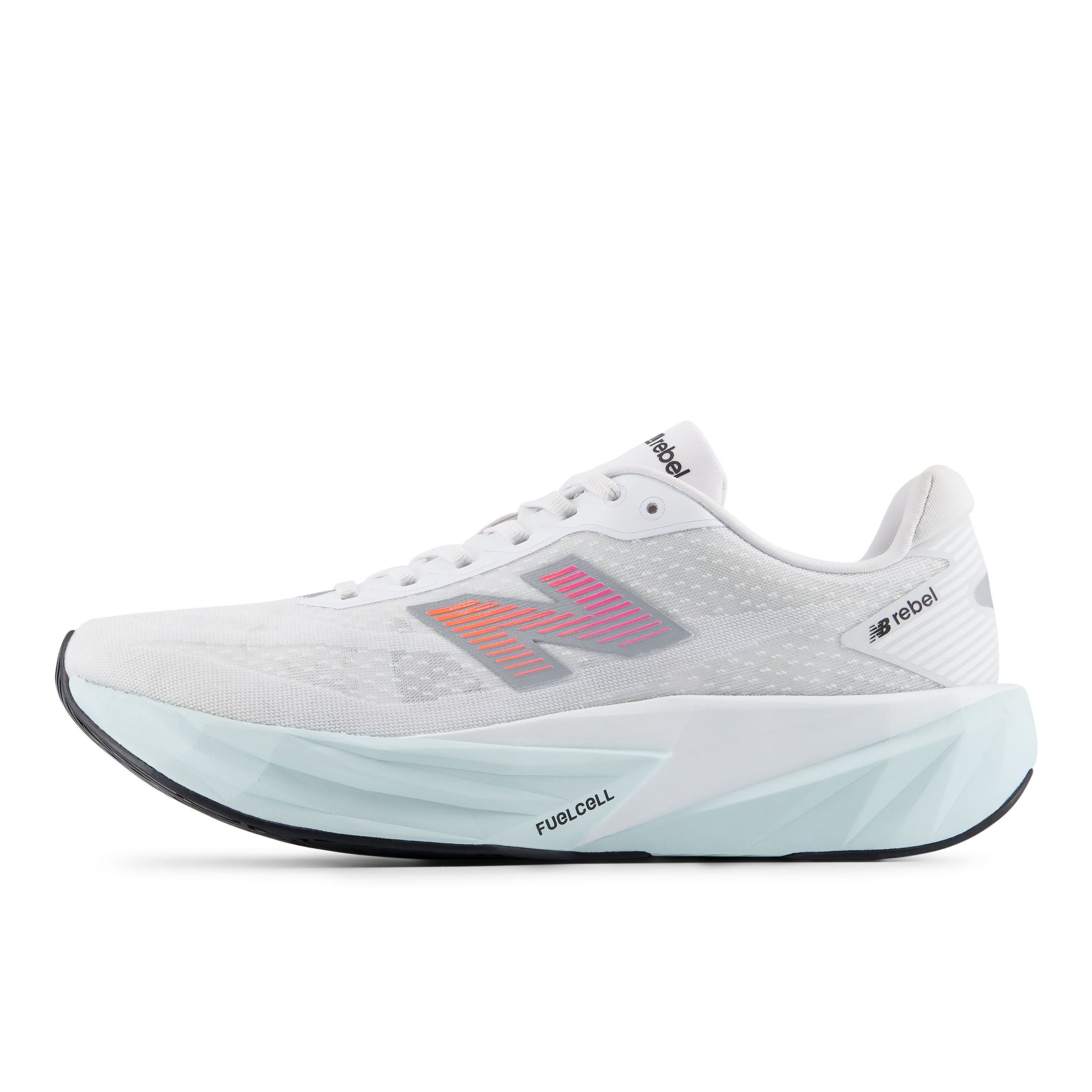 New Balance Men's FuelCell Rebel v5 in Green/Purple/Grey Synthetic, size 10.5 Wide