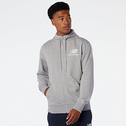 New Balance NB Essentials Stacked Full Zip Hoodie, MJ03558AG image number null