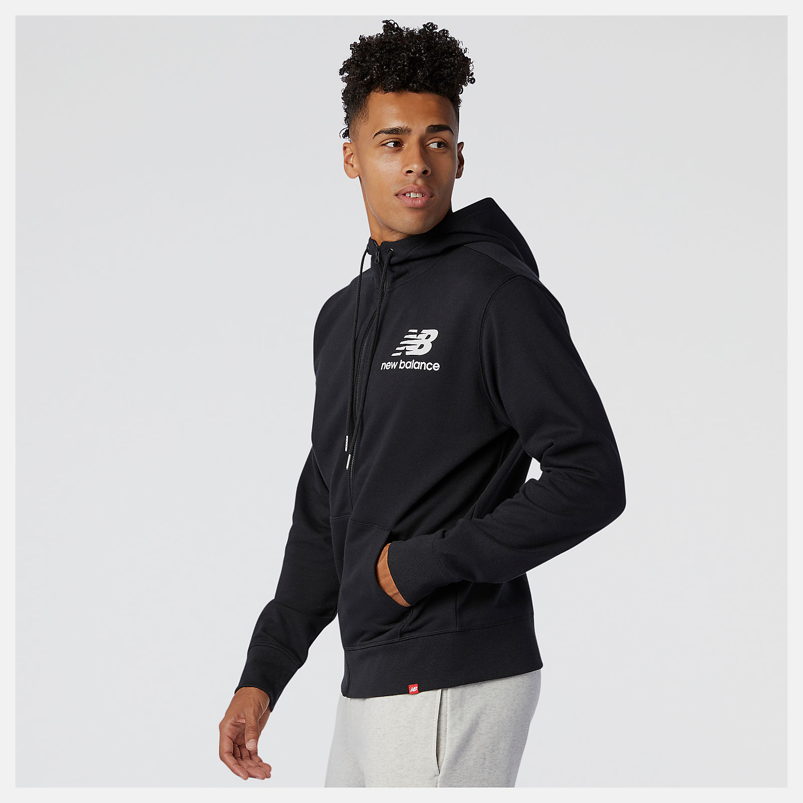 Men\'s NB Essentials Stacked Full Zip Hoodie - New Balance