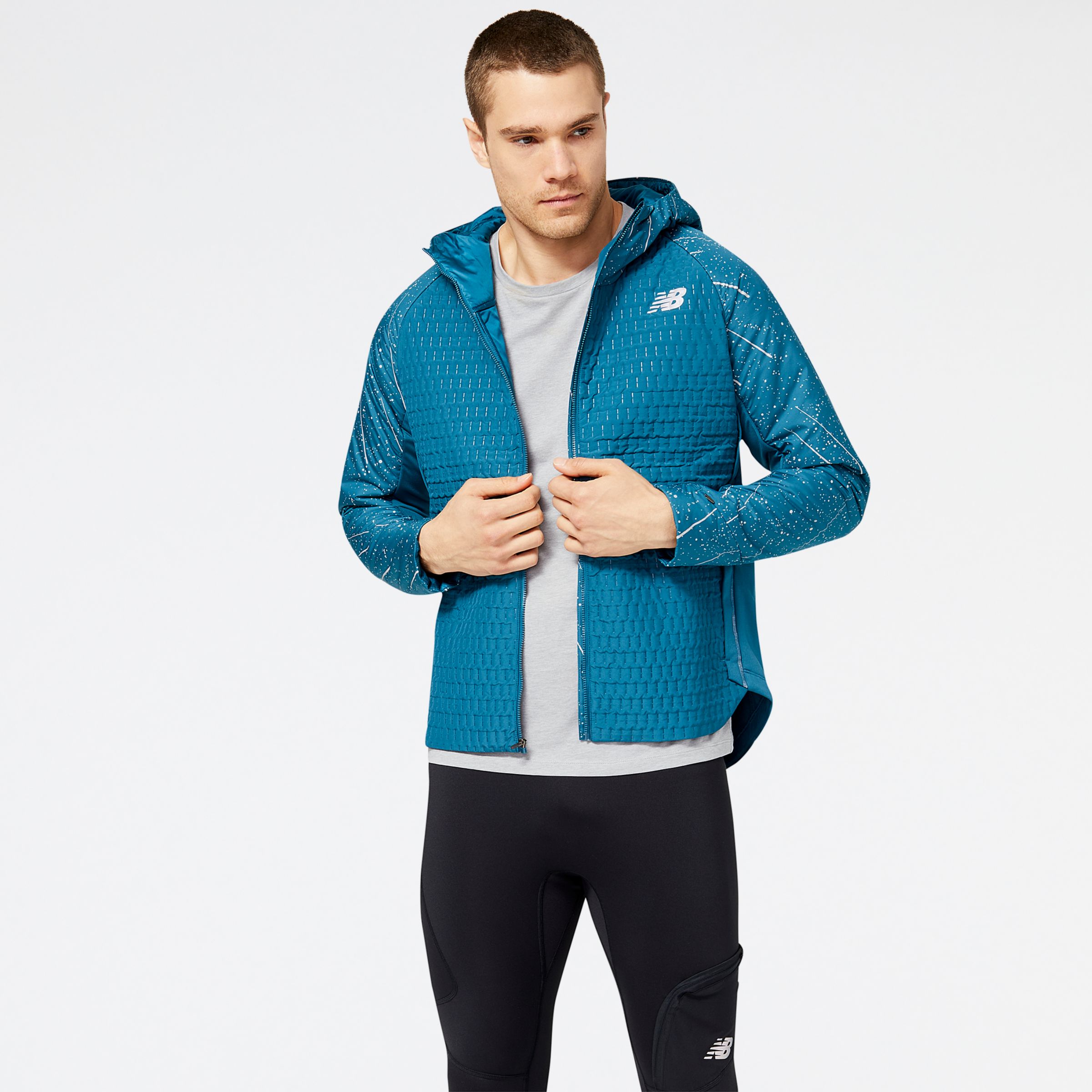 

New Balance Men's Reflective Impact Run Heat Jacket Blue - Blue