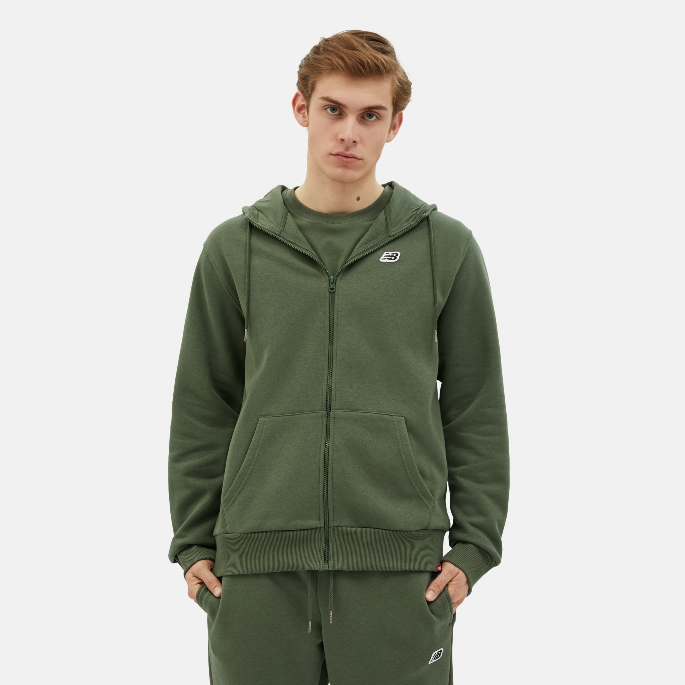 Herren NB Small Logo Zip Kapuzenpullover - New Balance 