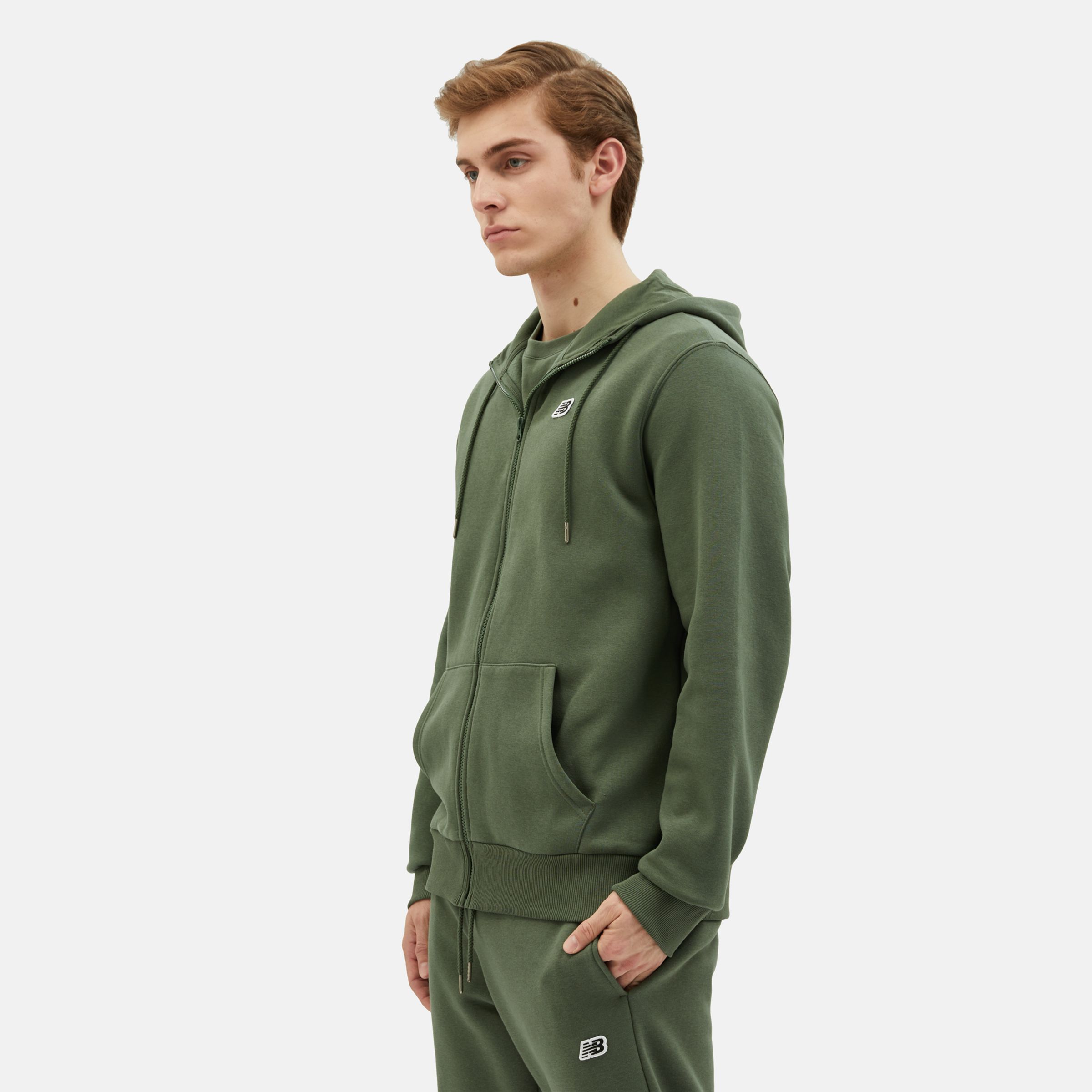 Herren NB Small Logo Zip Kapuzenpullover - New Balance