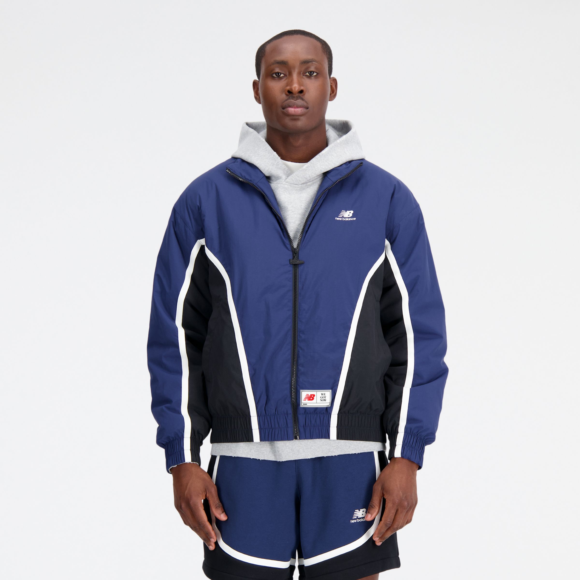 

New Balance Men's Hoops Woven Jacket Blue - Blue