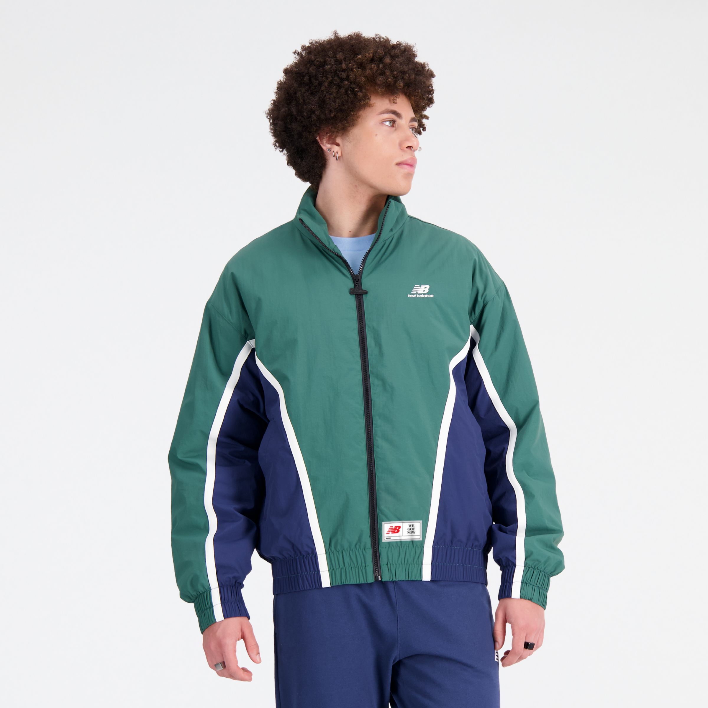 New Balance Hoops Woven Pant Green - TEAM FOREST GREEN