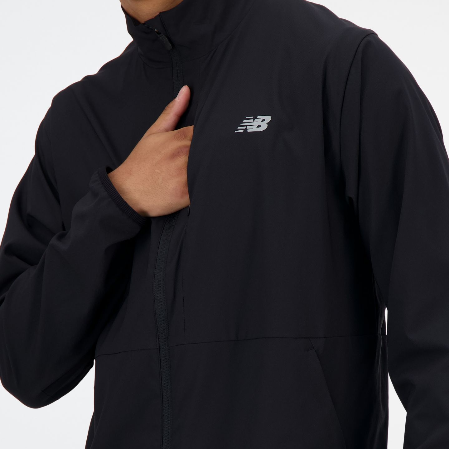 Мужская куртка New Balance Stretch Woven, цвет: Чёрный — фото 3