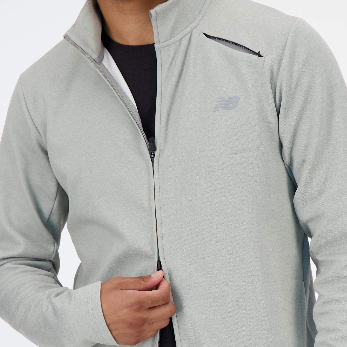 Мужские куртки New Balance Tech Knit Full Zip, цвет: Серый — фото 2