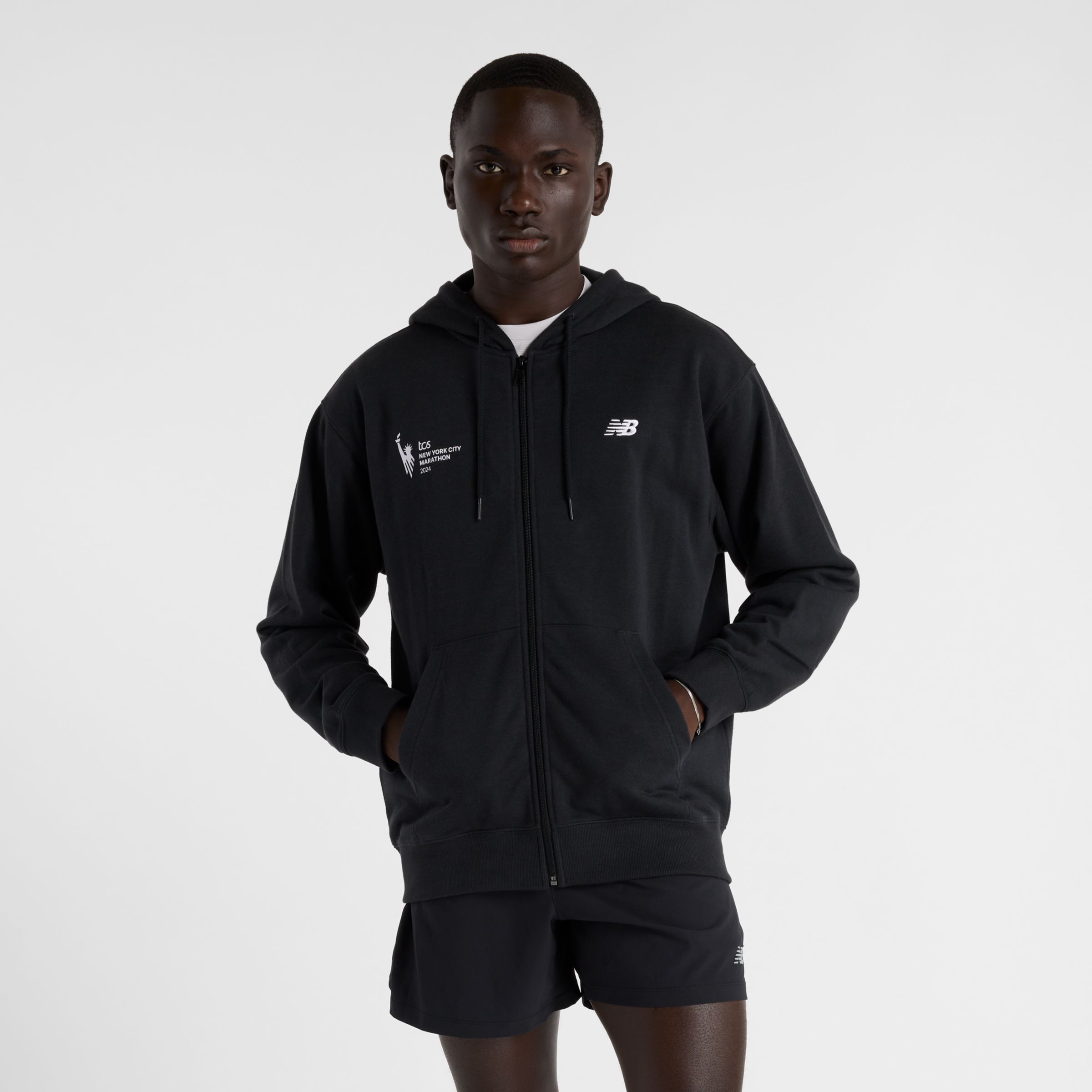 

New Balance Men's NYC Marathon French Terry Full Zip Black - Black
