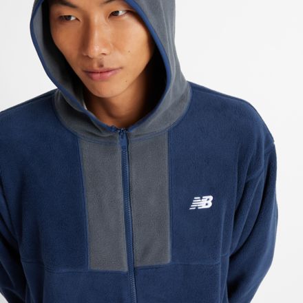 Polar Fleece Hooded Jacket, NB NAVY, MJ43517NNY