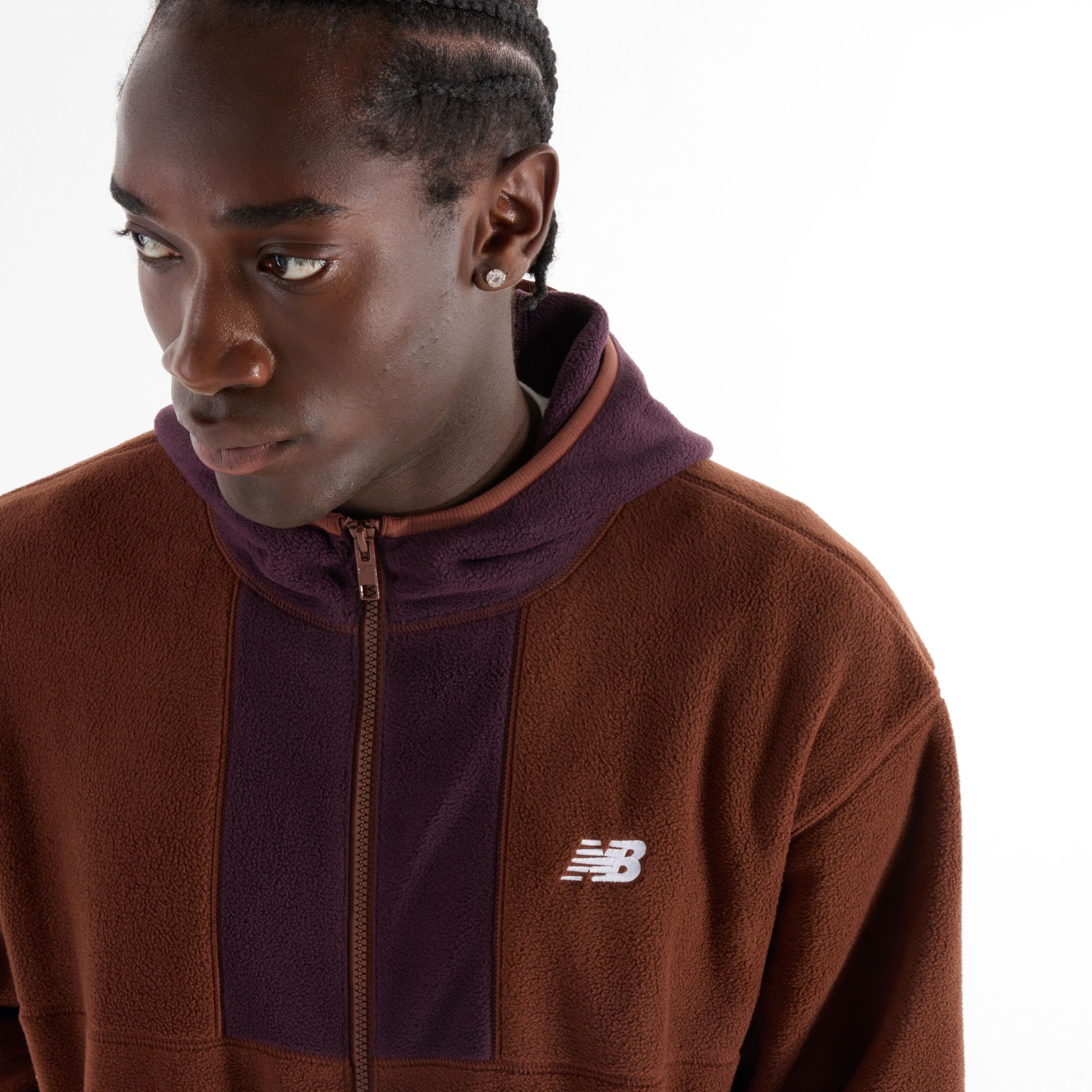 New Balance Polar Fleece Hooded Jacket, MJ43517ROK