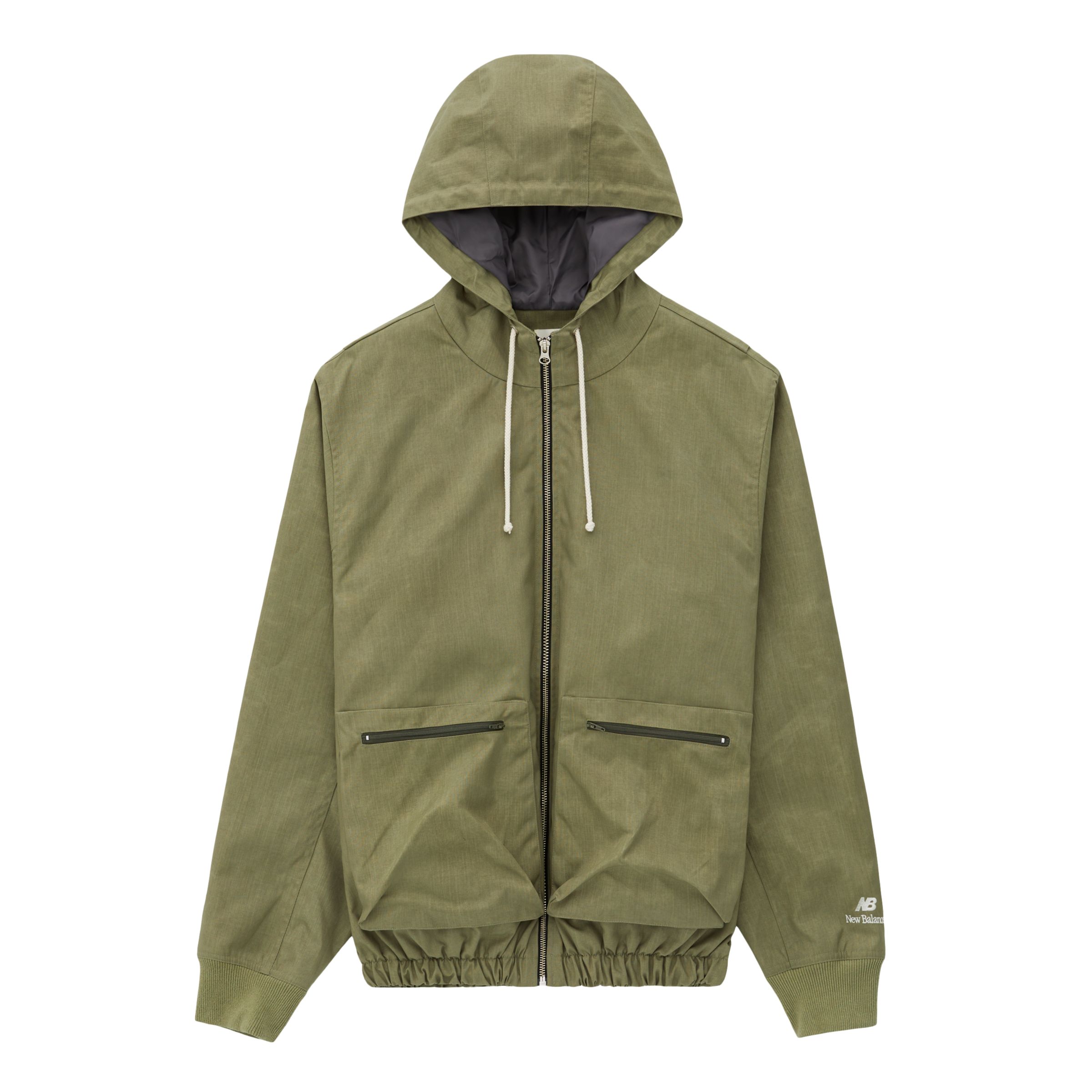 New Balance Men's Made in USA Utility Jacket in Green Polywoven, size Medium