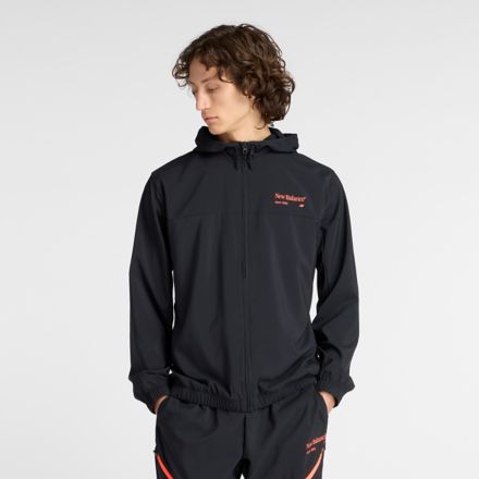 Reimagined Woven Graphic Jacket, BLACK, MJ53527BK
