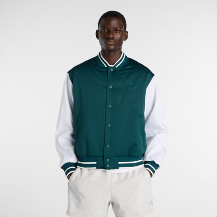 Athletics Varsity Jacket, MEDUSA GREEN with SEA SALT, MJ6102R7AAV