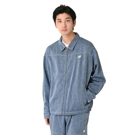デニムライクスウィングトップジャケット, OXFORD BLUE with Blue, MJ61095DAA1