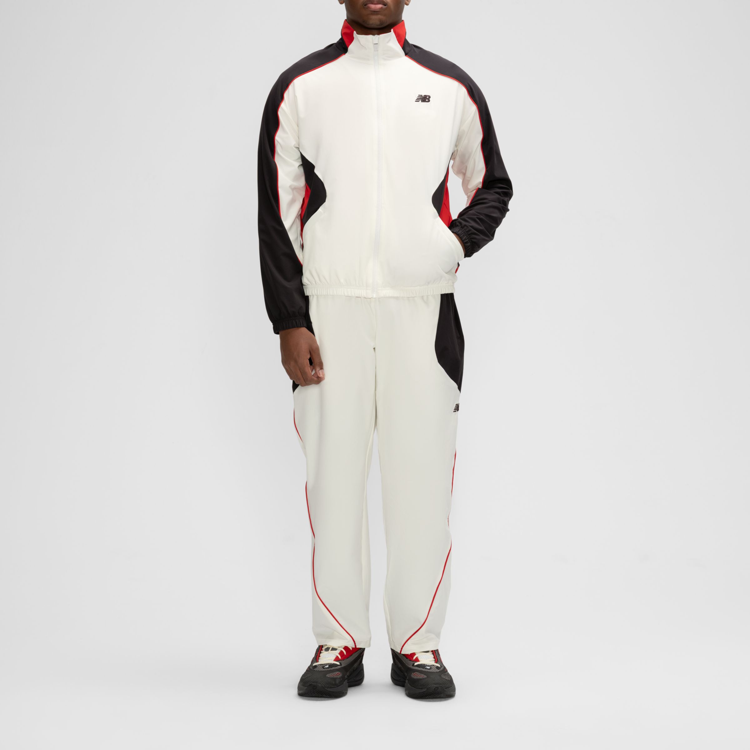 バスケットボールカラーブロックウーブンジャケット