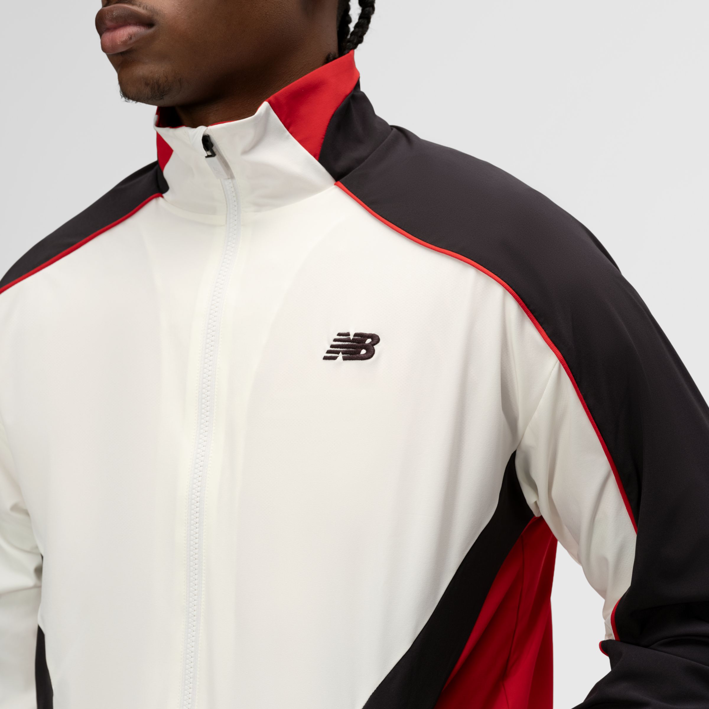 バスケットボールカラーブロックウーブンジャケット