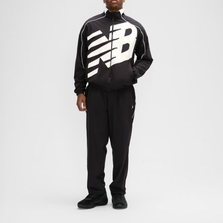 Basketball Oversized Print Woven Jacket, CAVIAR, MJ61X398BK