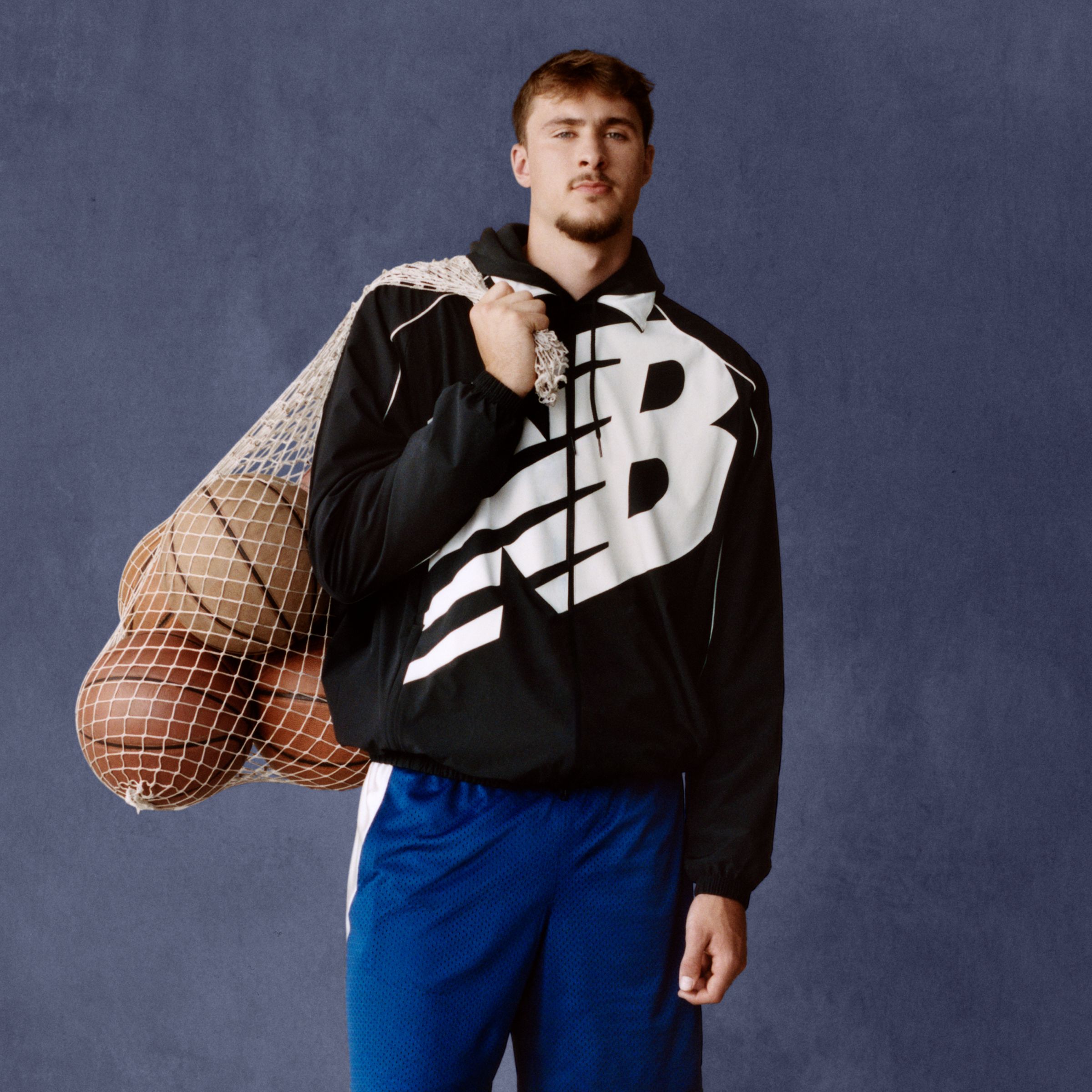 Basketball Oversized Print Woven Jacket