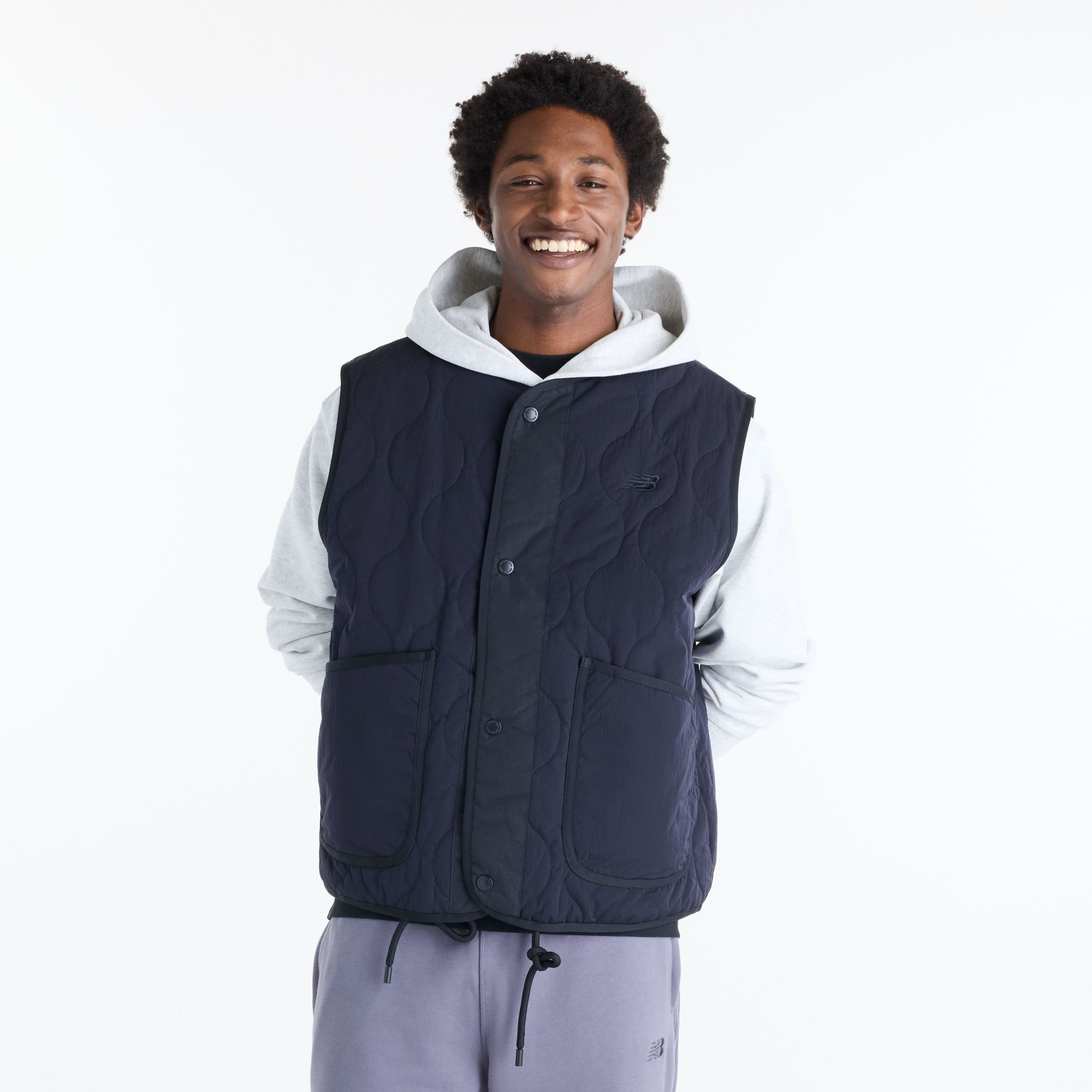 New Balance Men's Quilted Vest, Medium, Dark Night