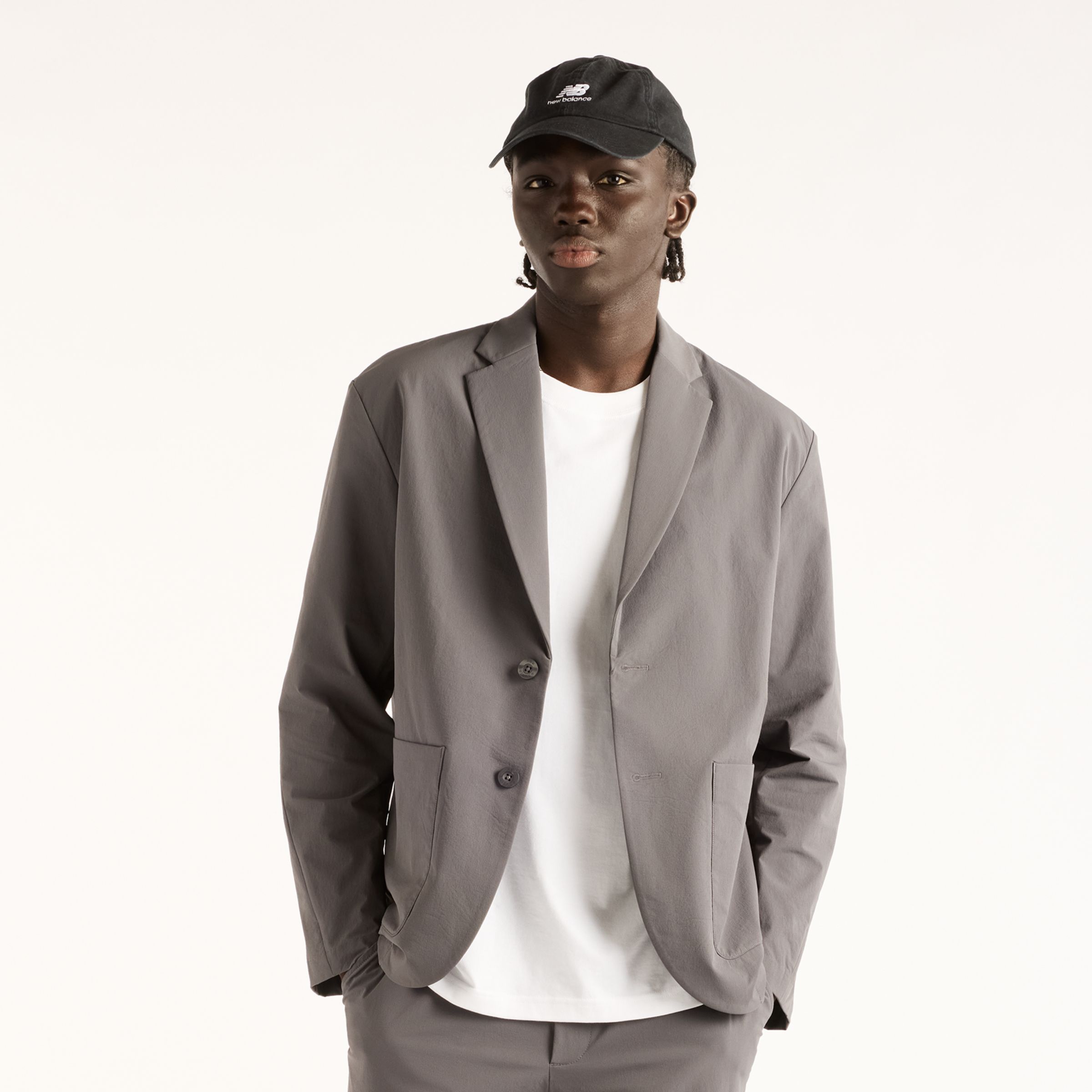 New Balance NB GREY Nylon Single Jacket, MJ6289HQMGT