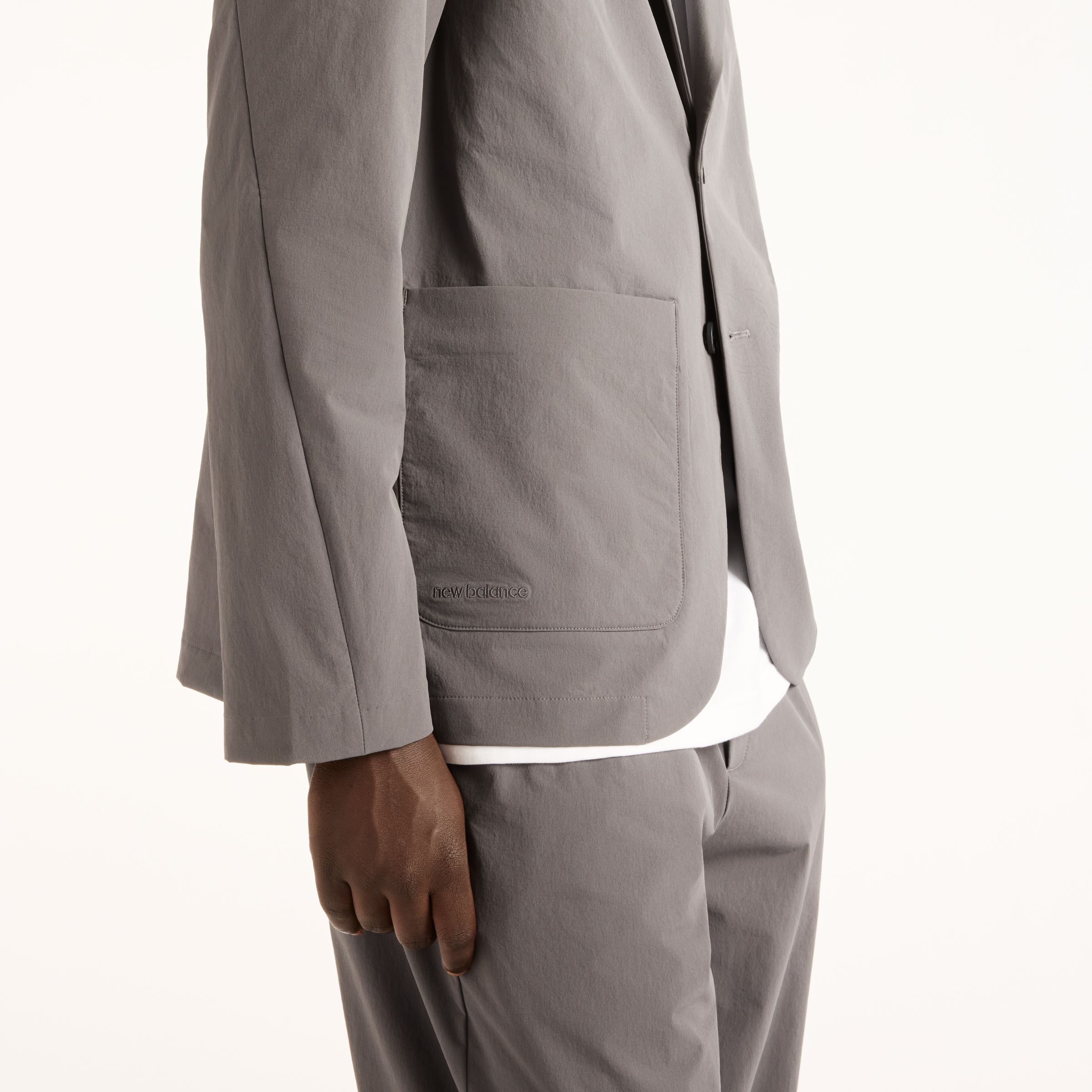New Balance NB GREY Nylon Single Jacket, MJ6289HQMGT