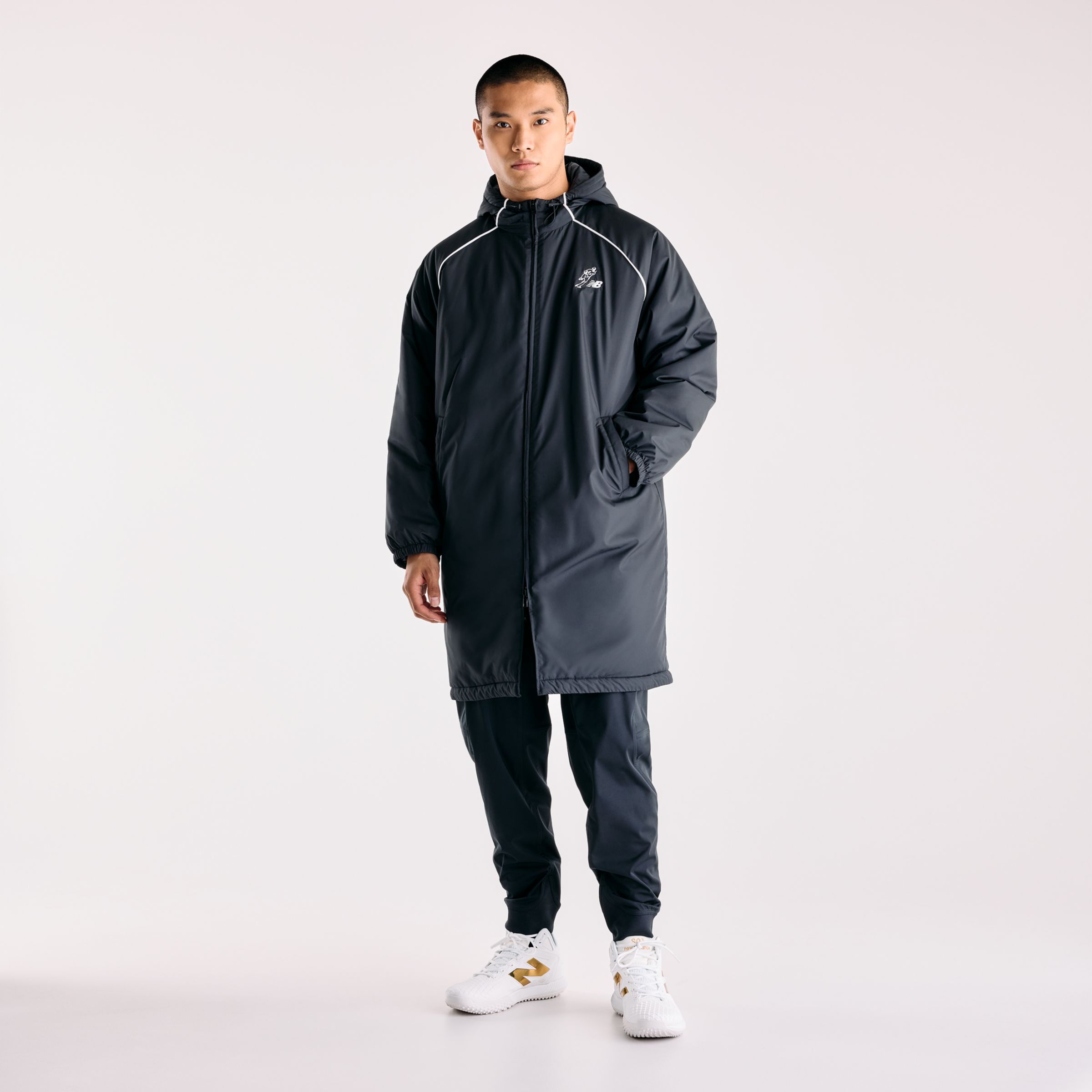 New Balance 大谷翔平オールウェイズオンロゴロングコート, MJ62L8PSBK
