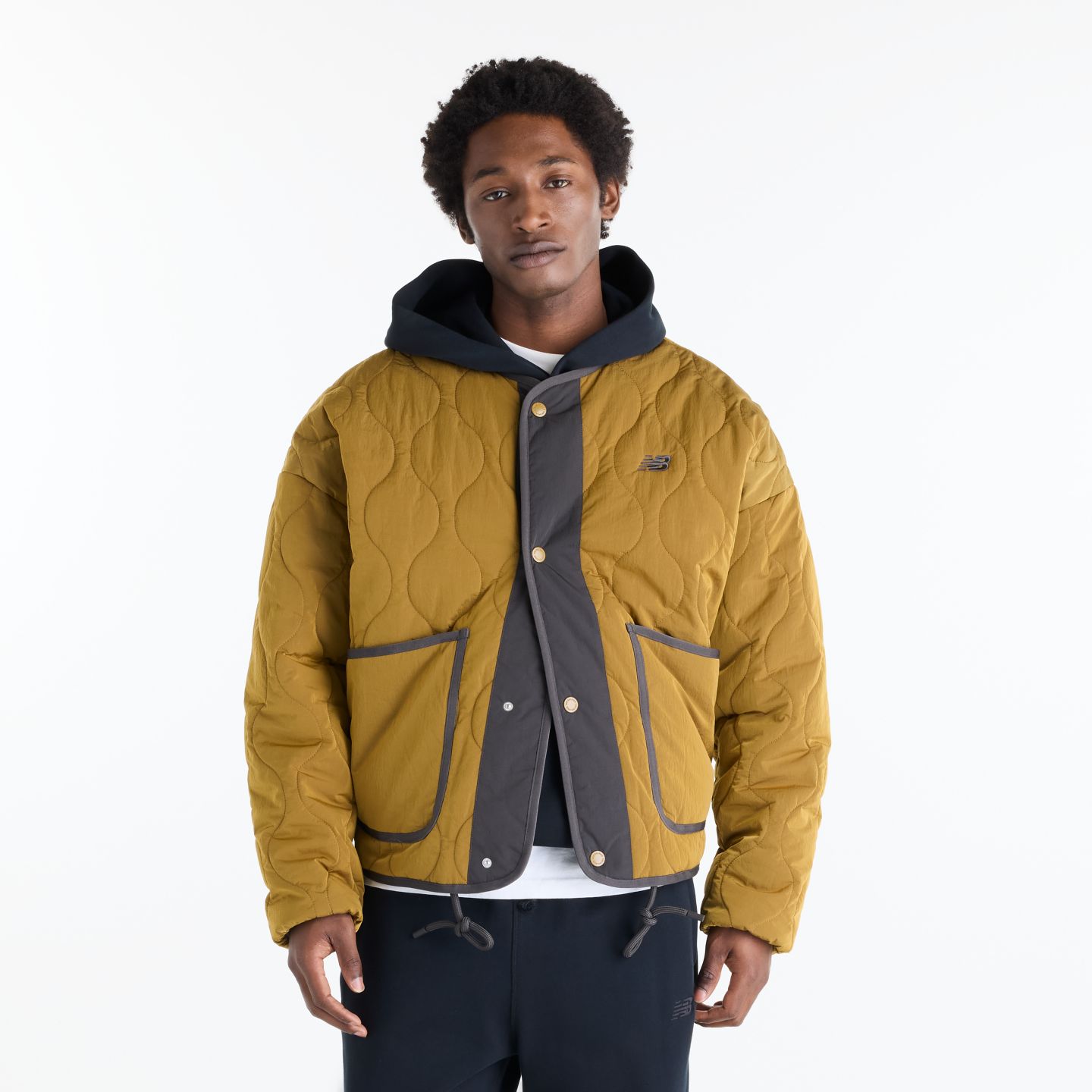 Мужская куртка New Balance Quilted Bomber, цвет: Коричневый — фото 1