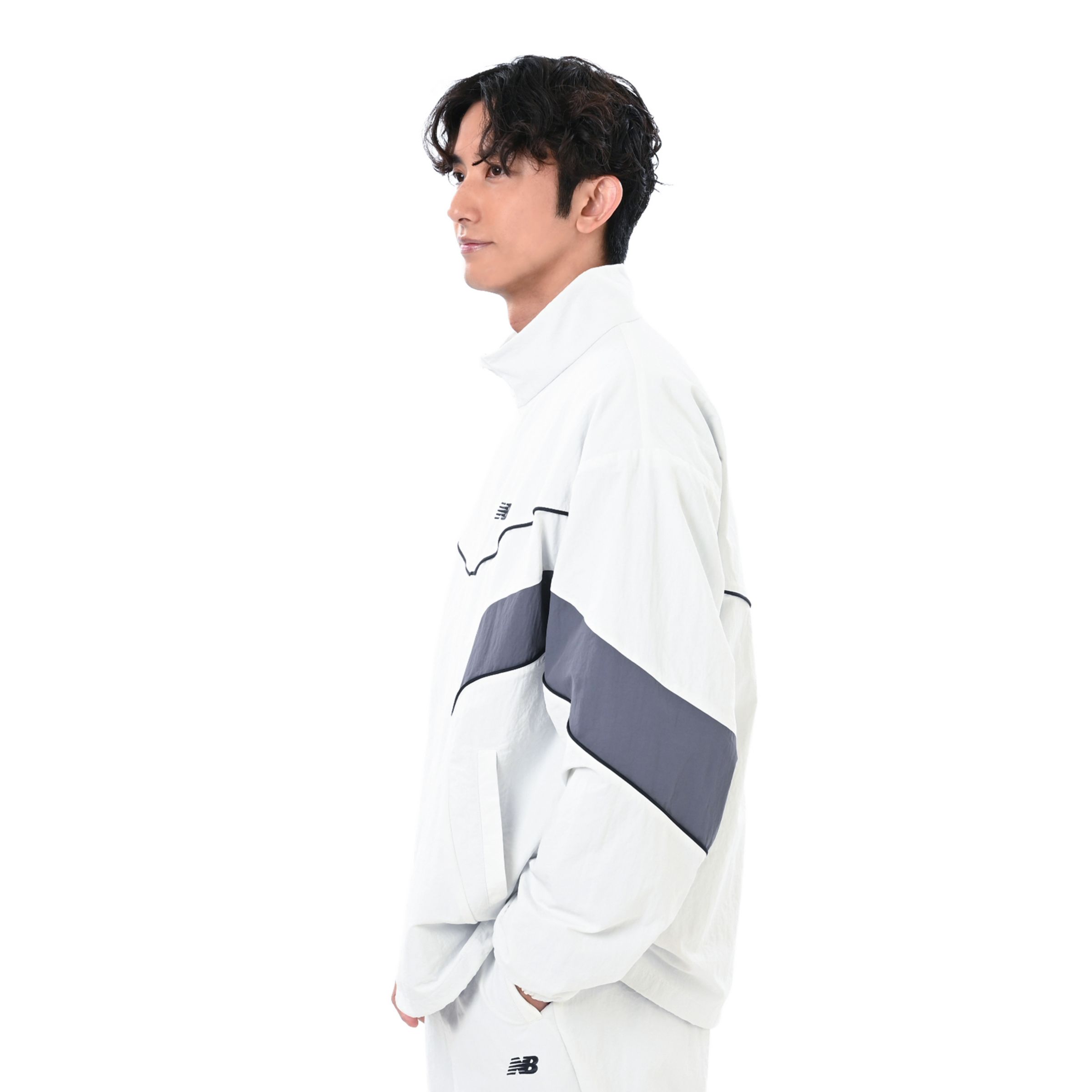 New Balance メンズタスランナイロンウーブンジャケット, MJ62X8K0RFN