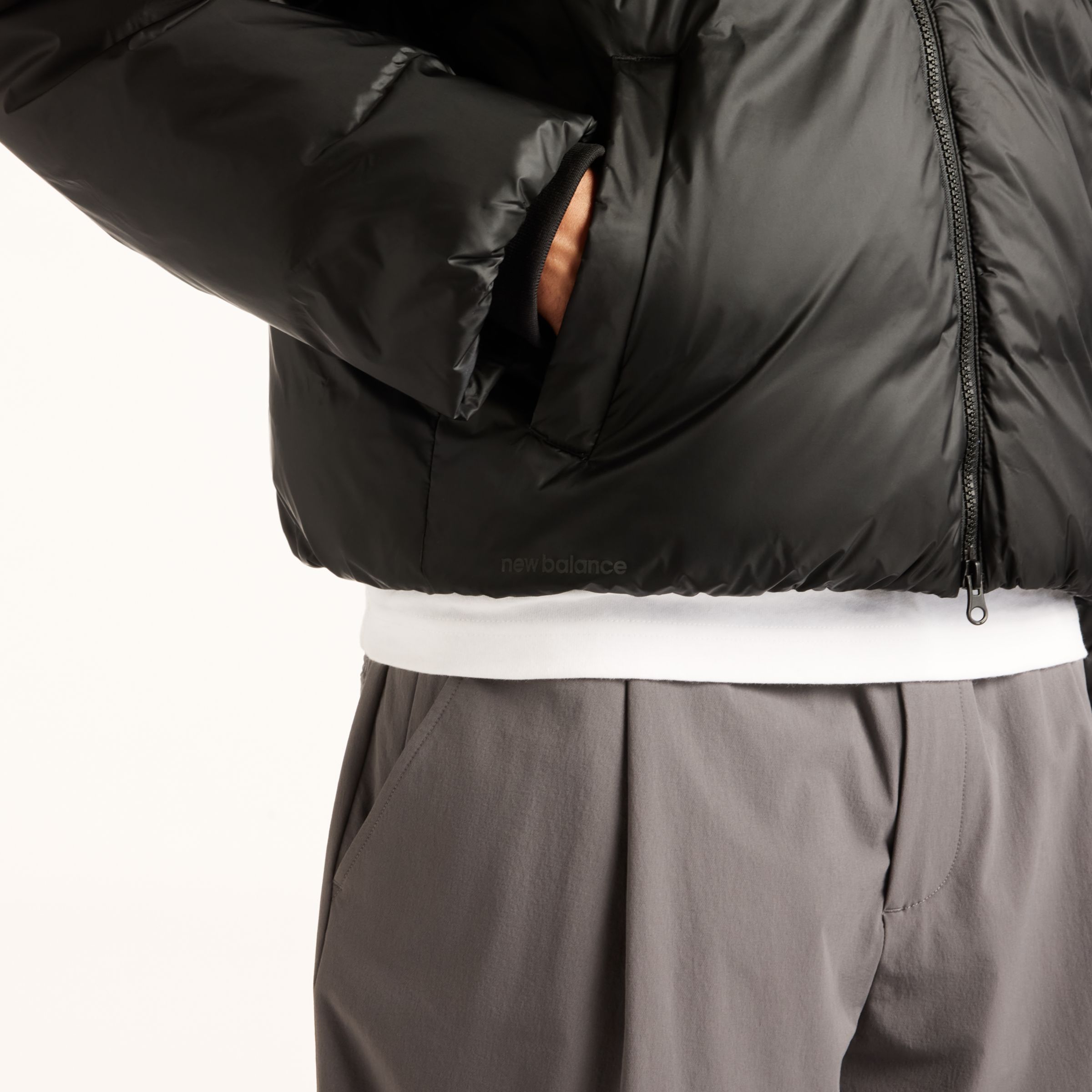 New Balance NB GREY ライトダウンジャケット, MJ62X8TQBK