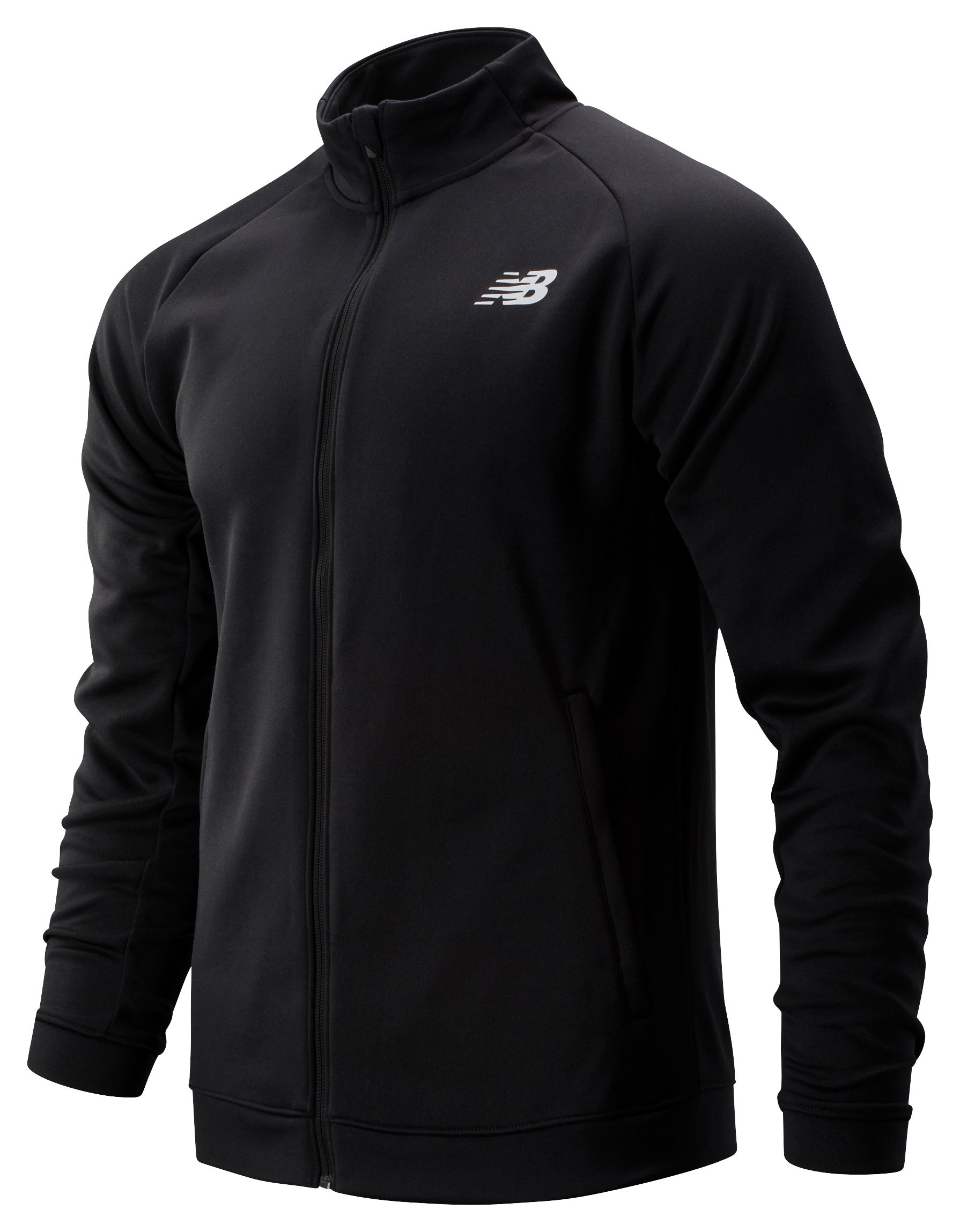 new balance mens lightweight water resistant hooded running jacket black