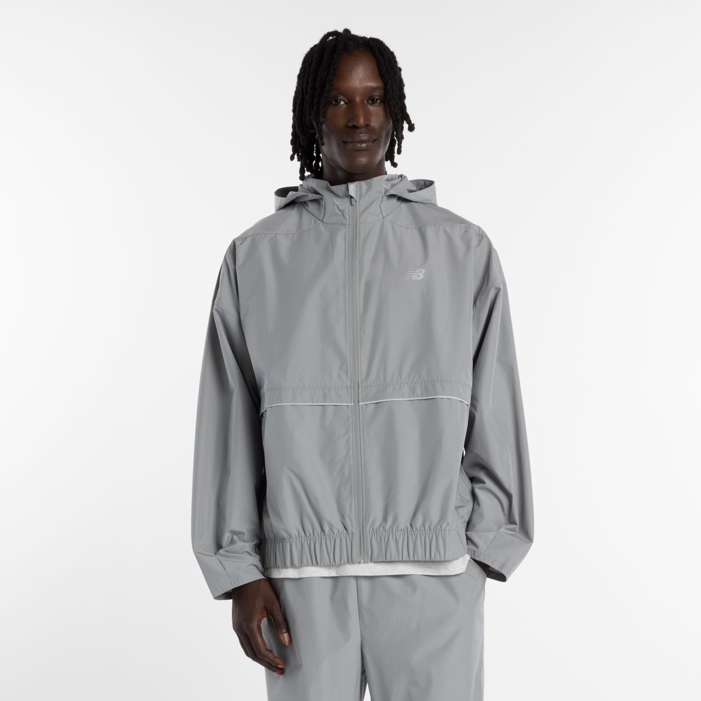 Мужская куртка New Balance Elusive Shell, цвет: Сланцевый серый — фото 1