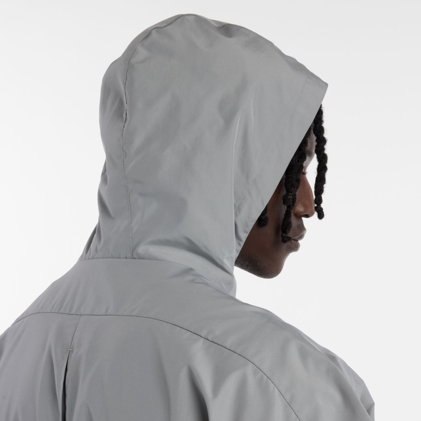 Мужская куртка New Balance Elusive Shell, цвет: Сланцевый серый — фото 9