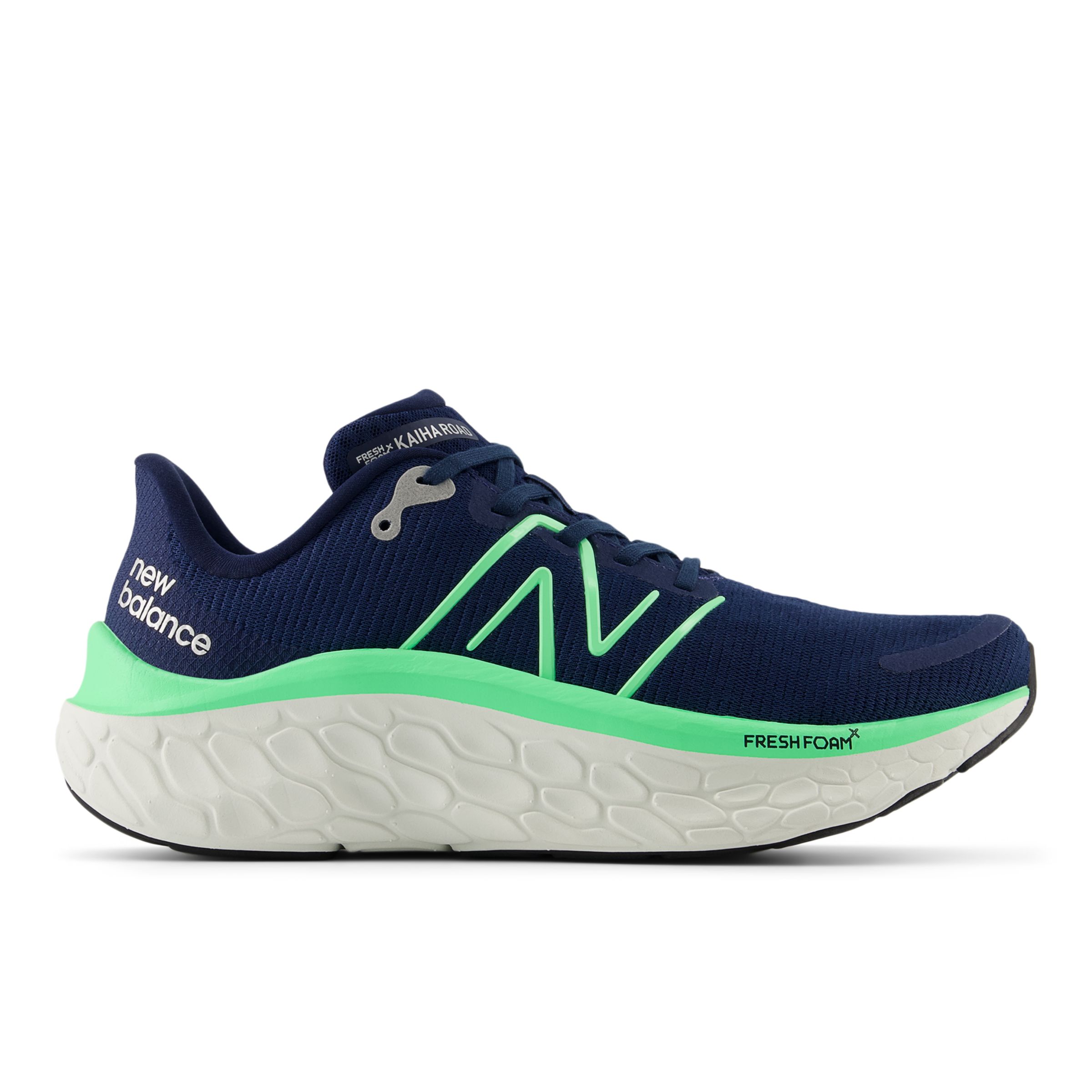 New Balance Men's FRESH FOAM X KAIHA RD in Blue/Green/Grey Textile, size 9