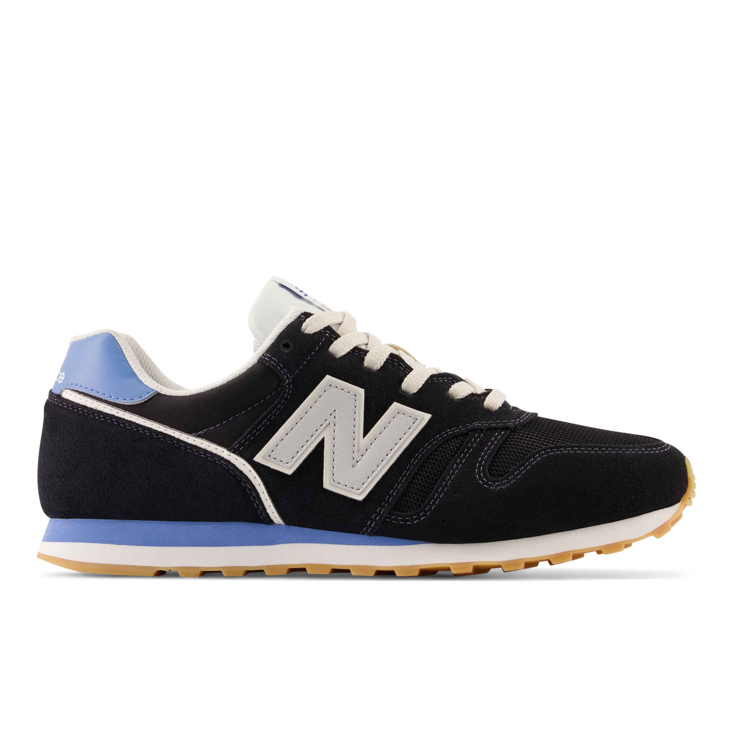 New Balance Homme 373v2 en Black/Noir/Grey/Gris/Blue/Bleu, Suede/Mesh, Taille 41.5