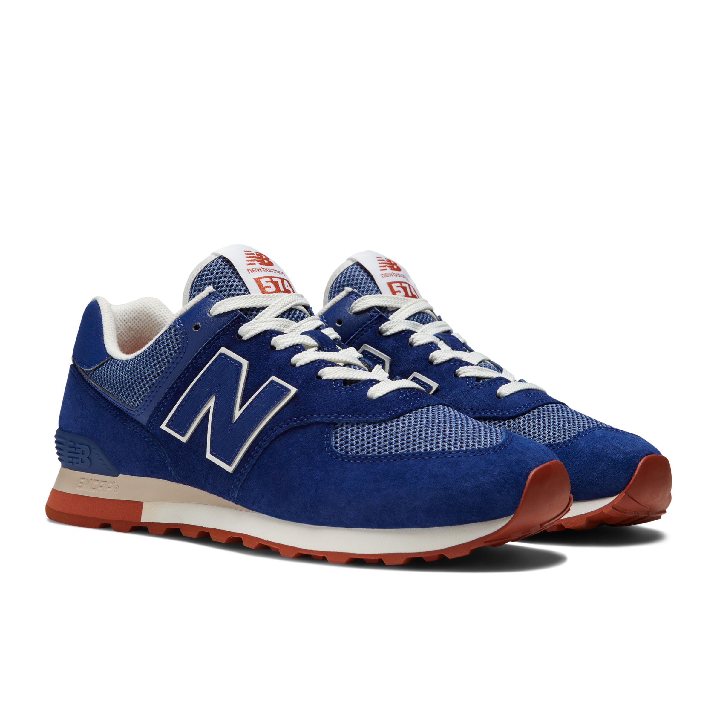 new balance 574 blue brown