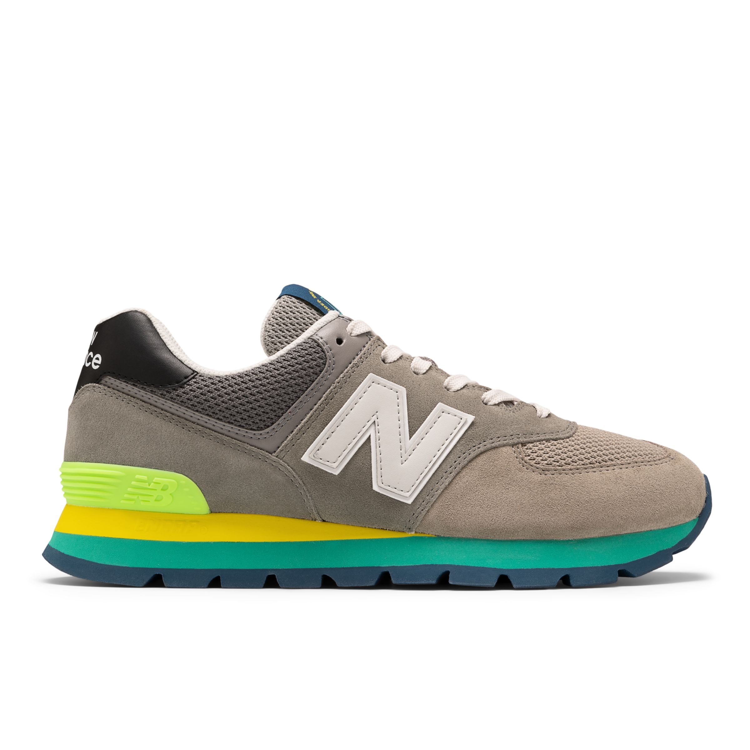 

New Balance Men's 574 Rugged Grey/Green/Blue - Grey/Green/Blue