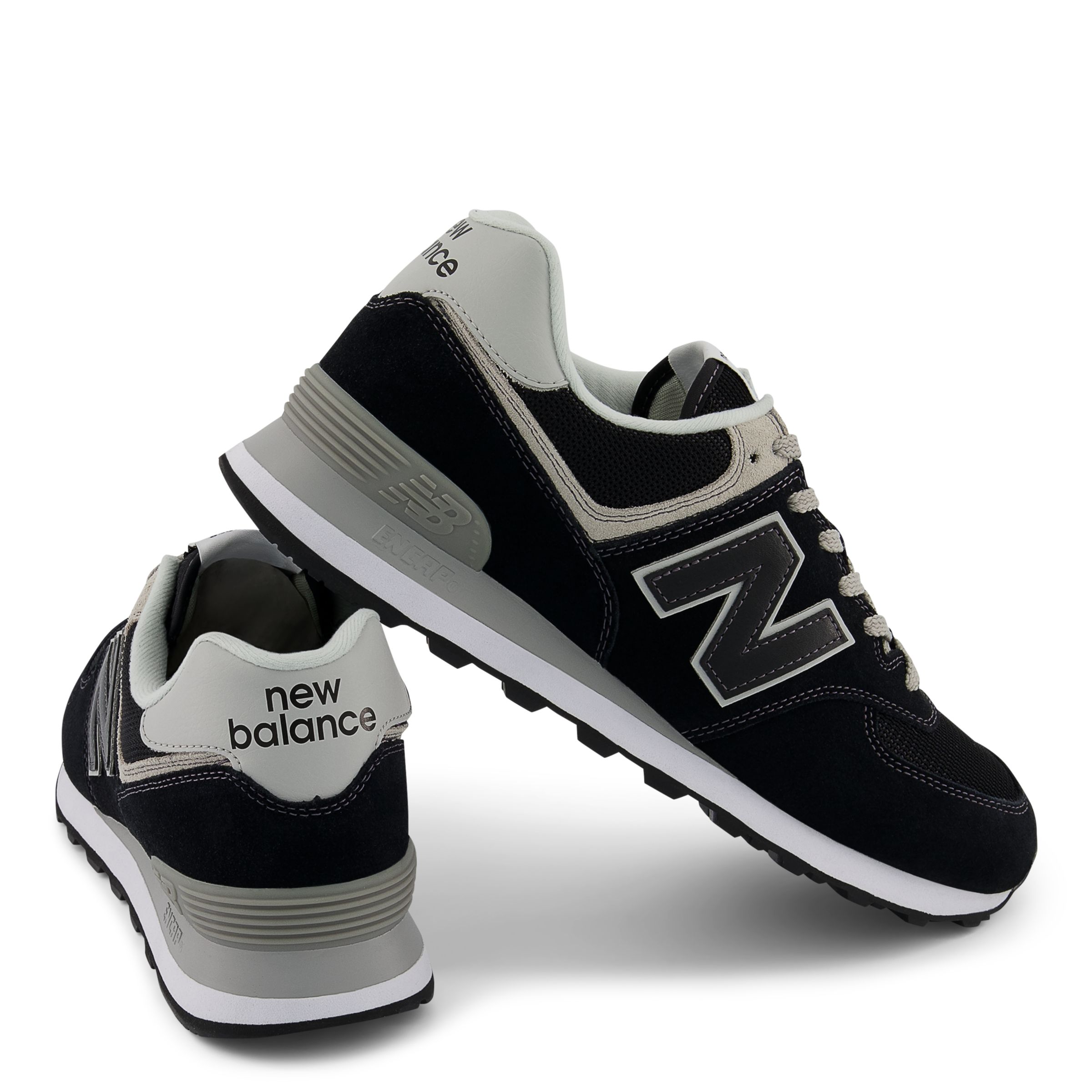 new balance 574 trainers in black ml574egk