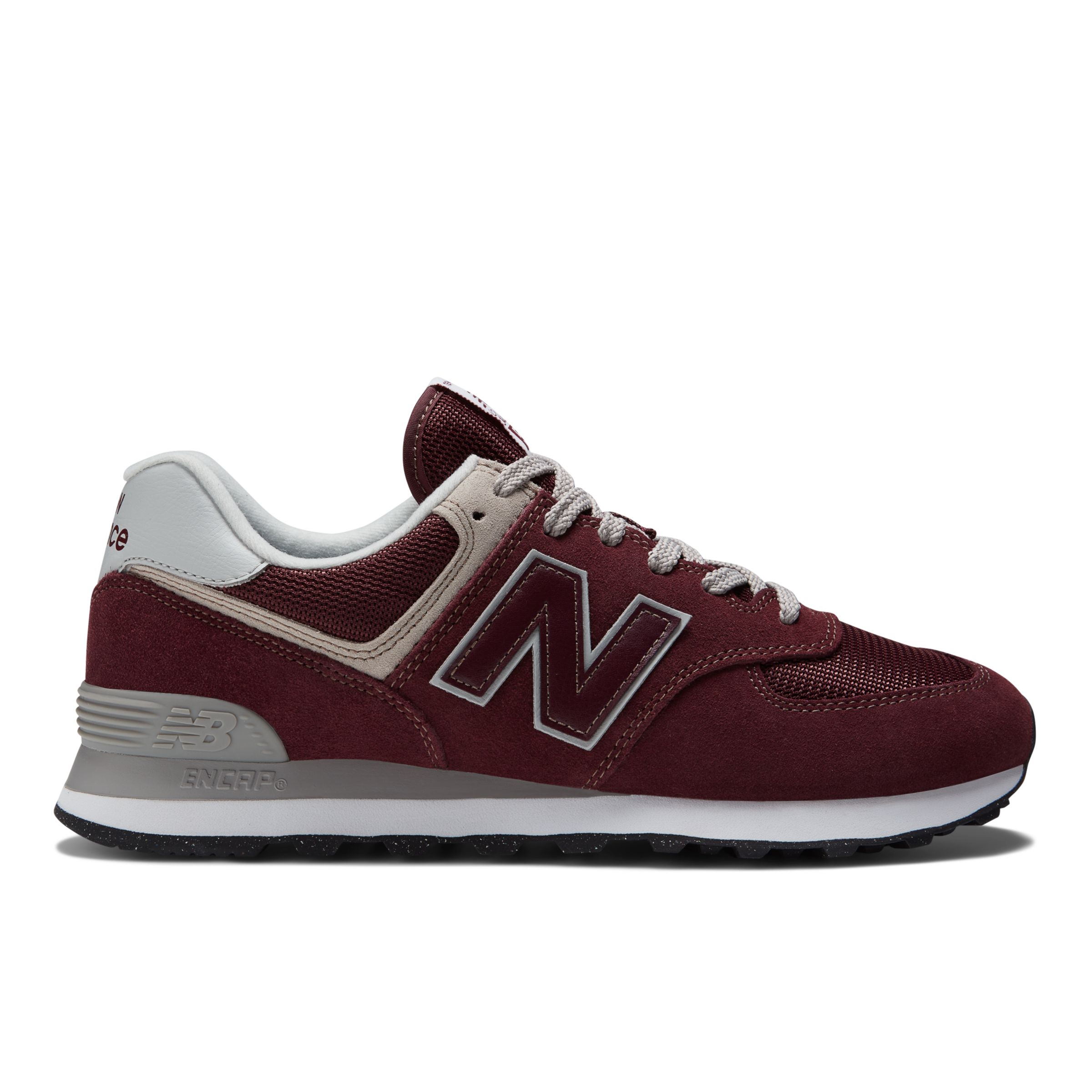 New Balance Herren 574 Core in Rot/Weiß, Suede/Mesh, Größe 47.5