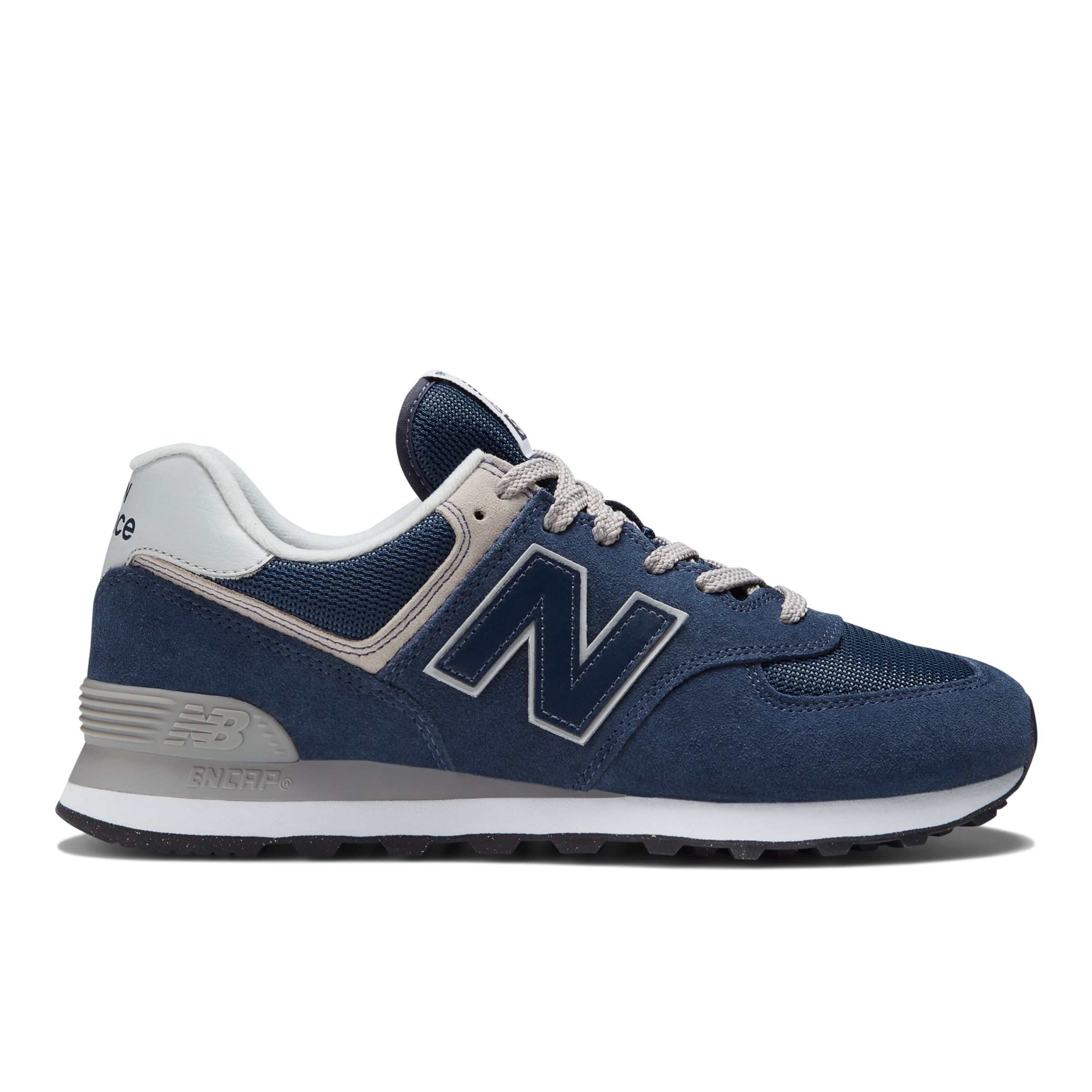 New Balance Men's 574 Core in Blue/White Suede/Mesh, size 8.5