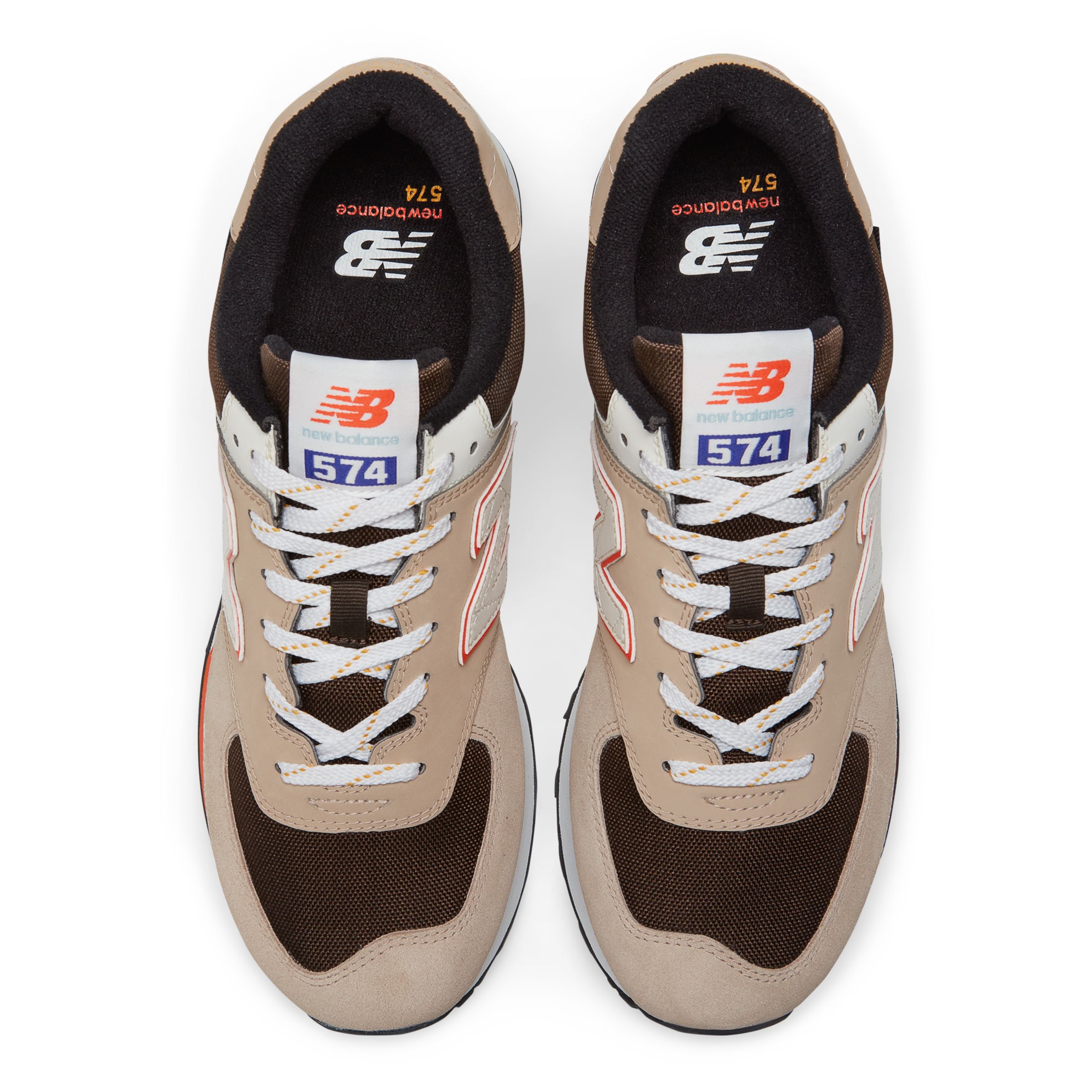 new balance brown & grey 574 premium trainers