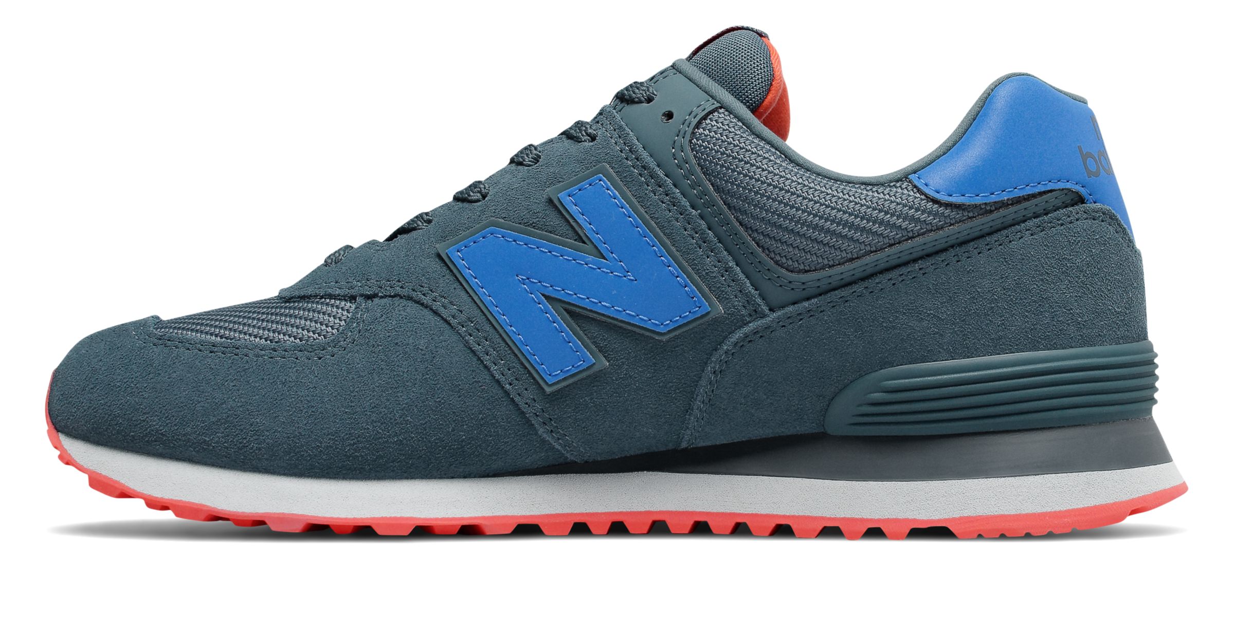 new balance 574 orion blue with coral glow