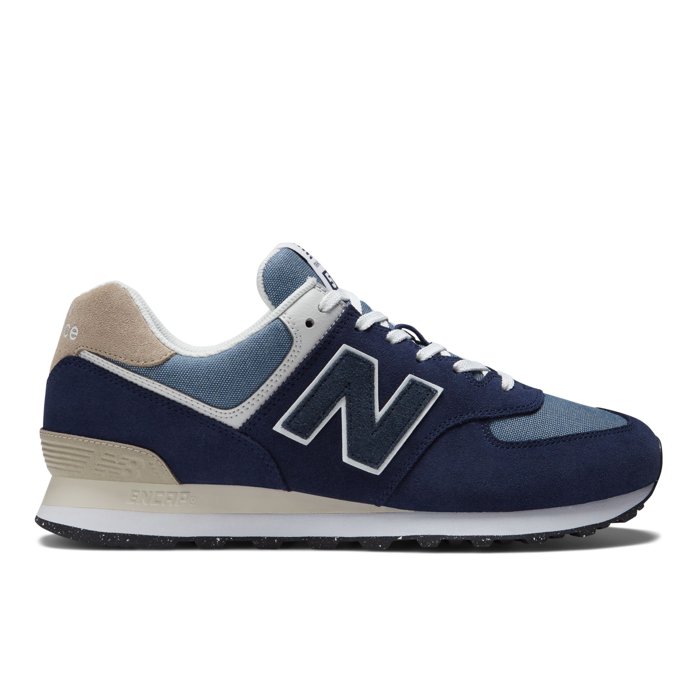 New Balance Herren 574 in Blau/Weiß, Leather - ML574RE2