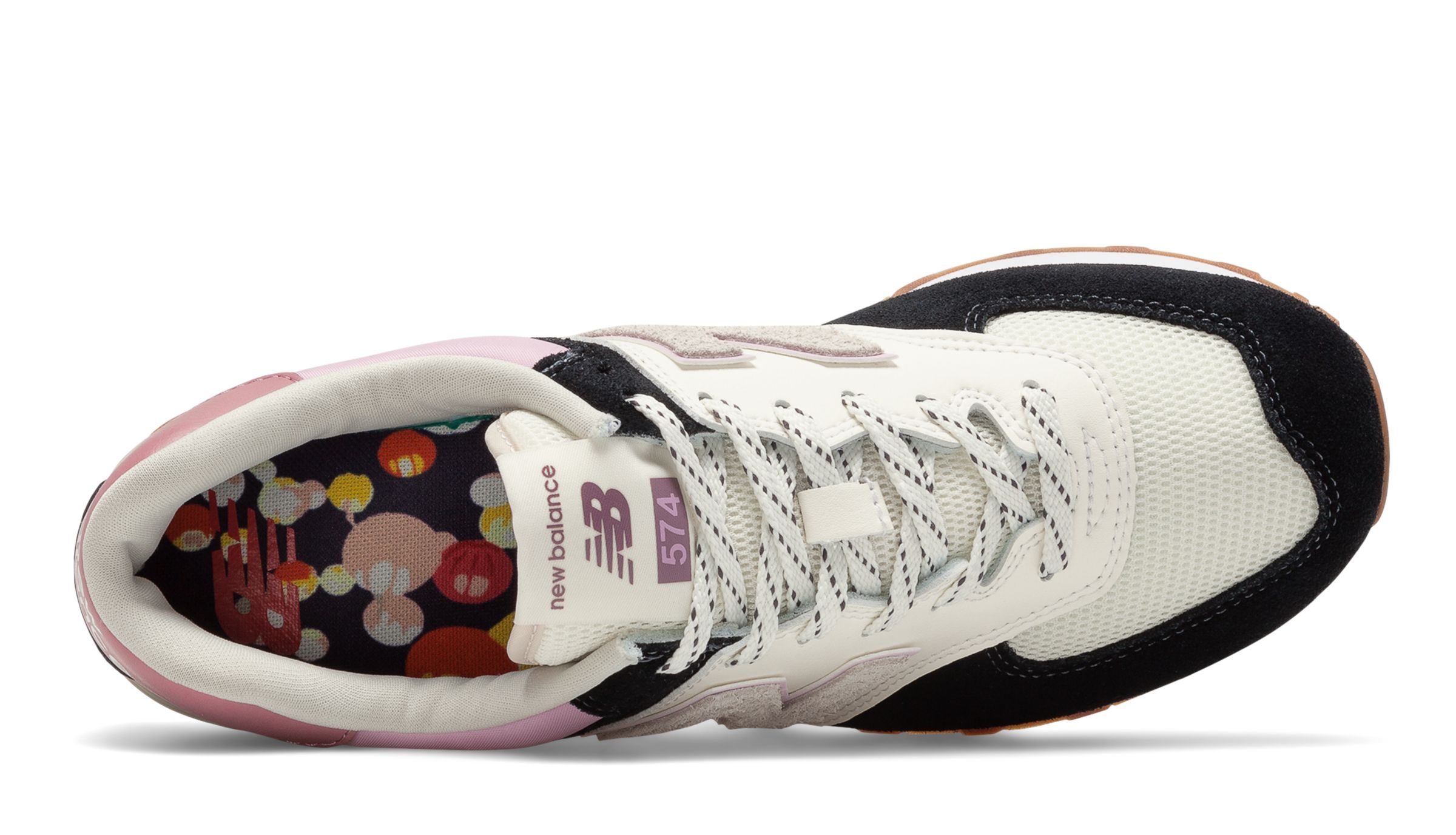 new balance 574 black with dragon fruit