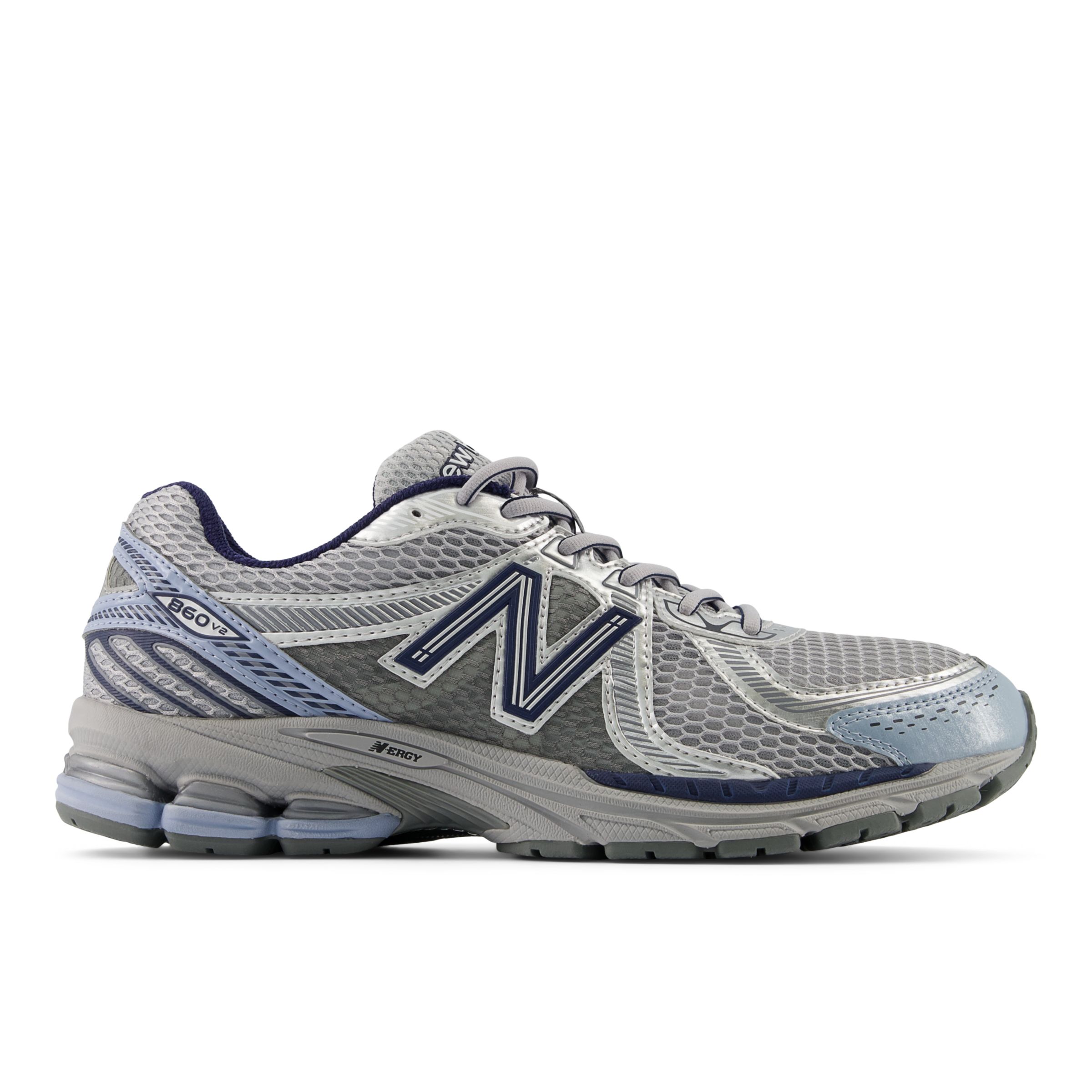 New Balance Unisex 860v2 in Grey/Blue Synthetic, size 6