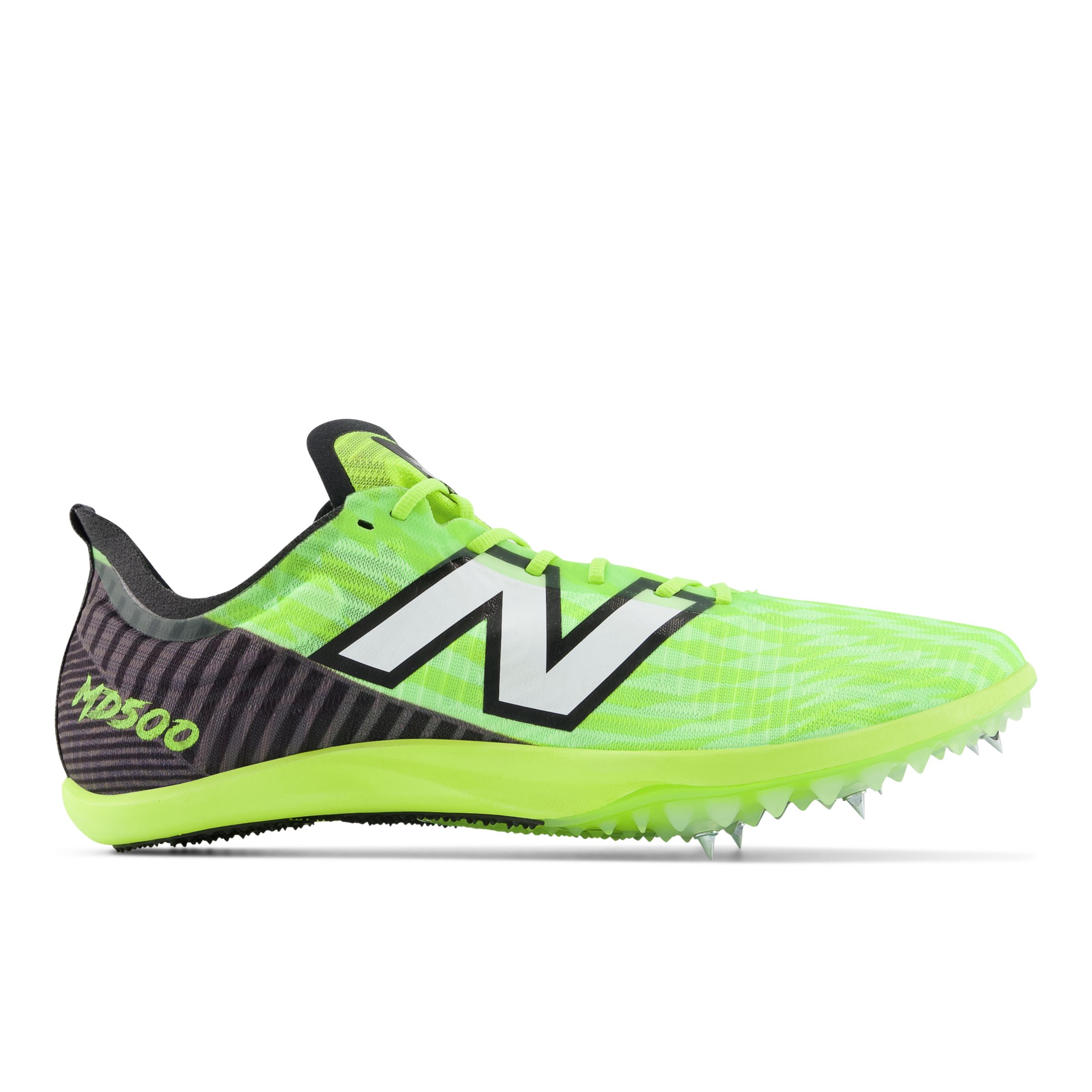 New Balance Men's FuelCell MD500 V9 in Green/Black Synthetic, size 7.5