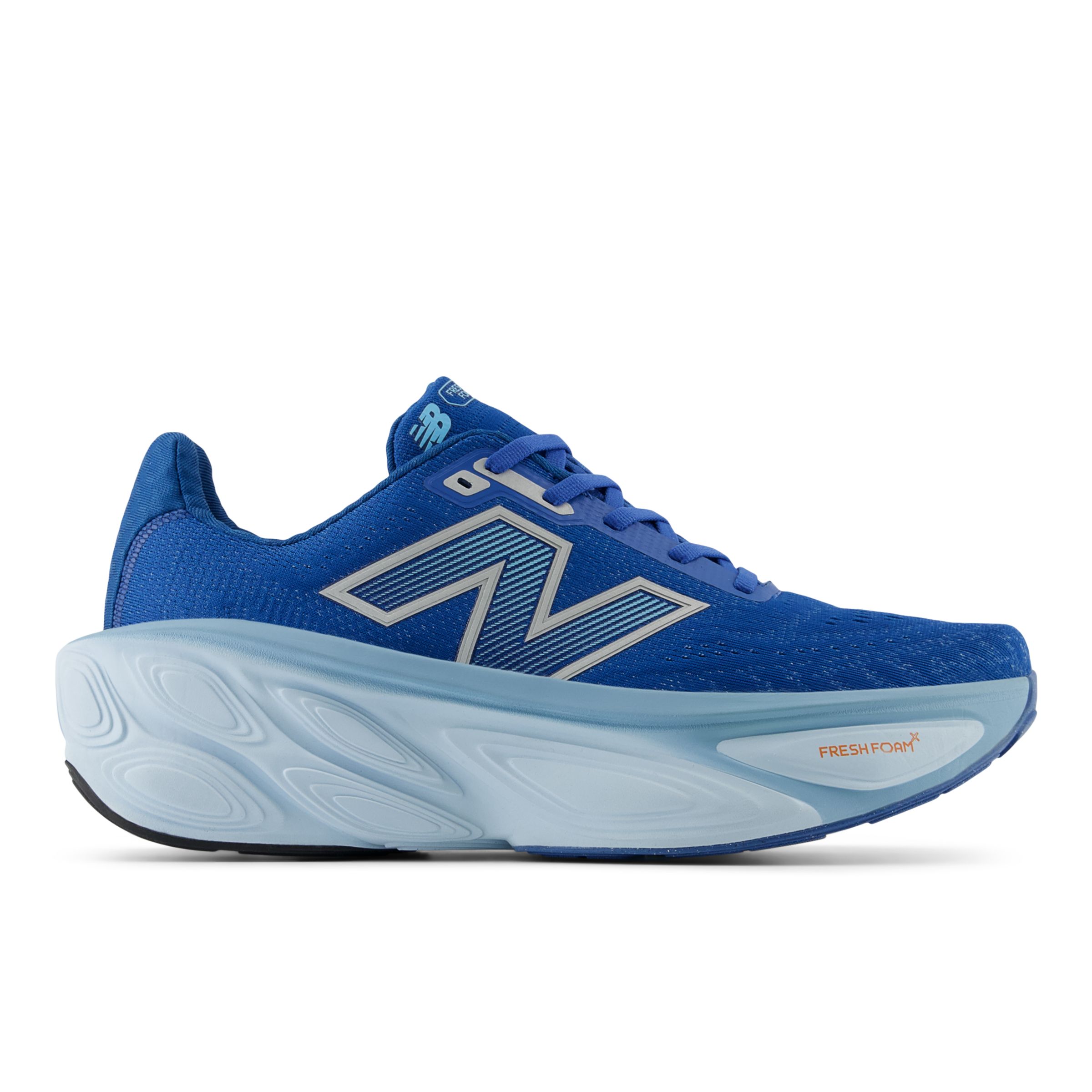 New Balance Men's Fresh Foam X More v5 in Blue/Grey Synthetic, size 8.5