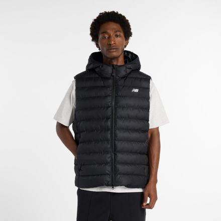Sport Essentials Hooded Puffer Vest, NOIR, MO53509BK