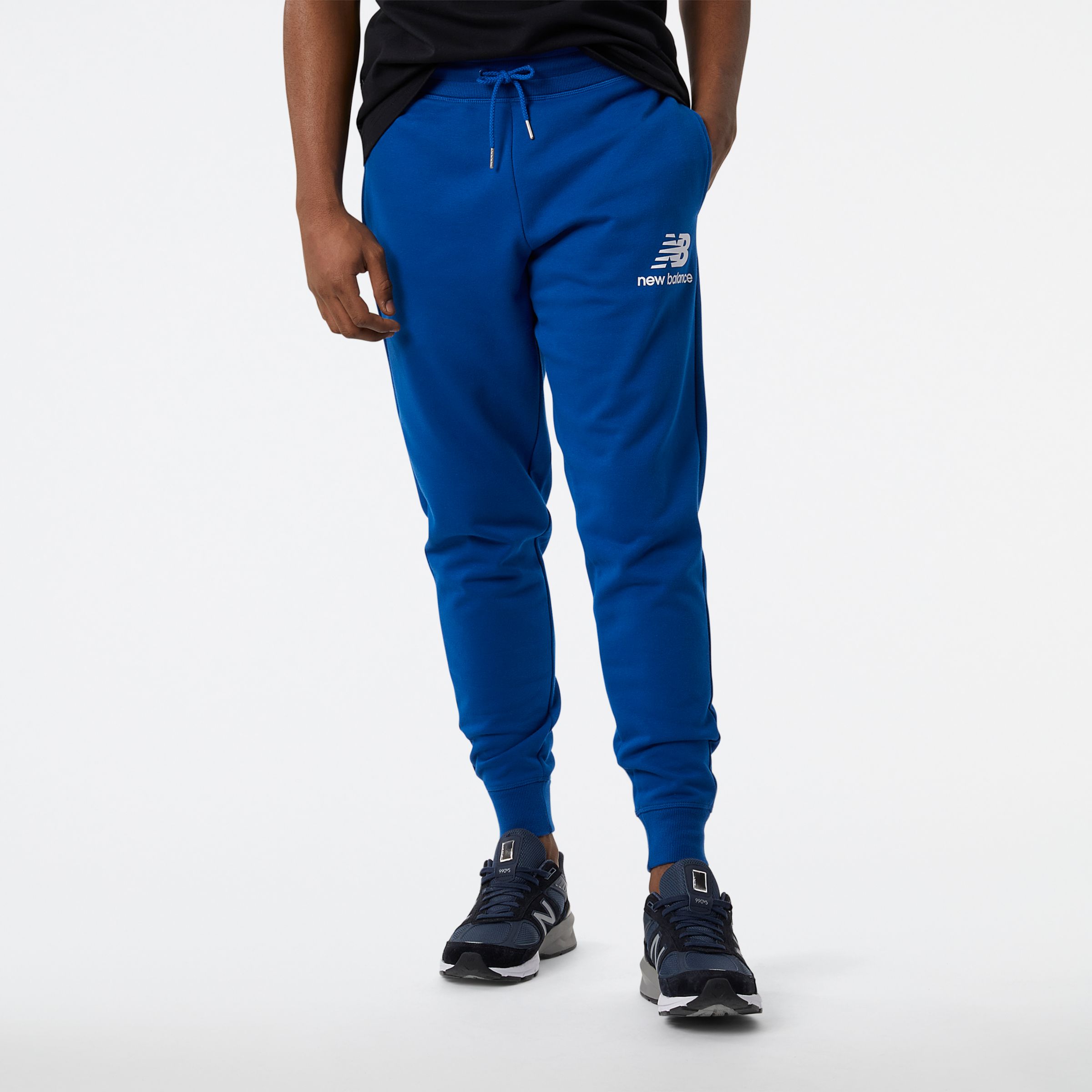 

New Balance Men's NB Essentials Stacked Logo Sweatpant Blue - Blue